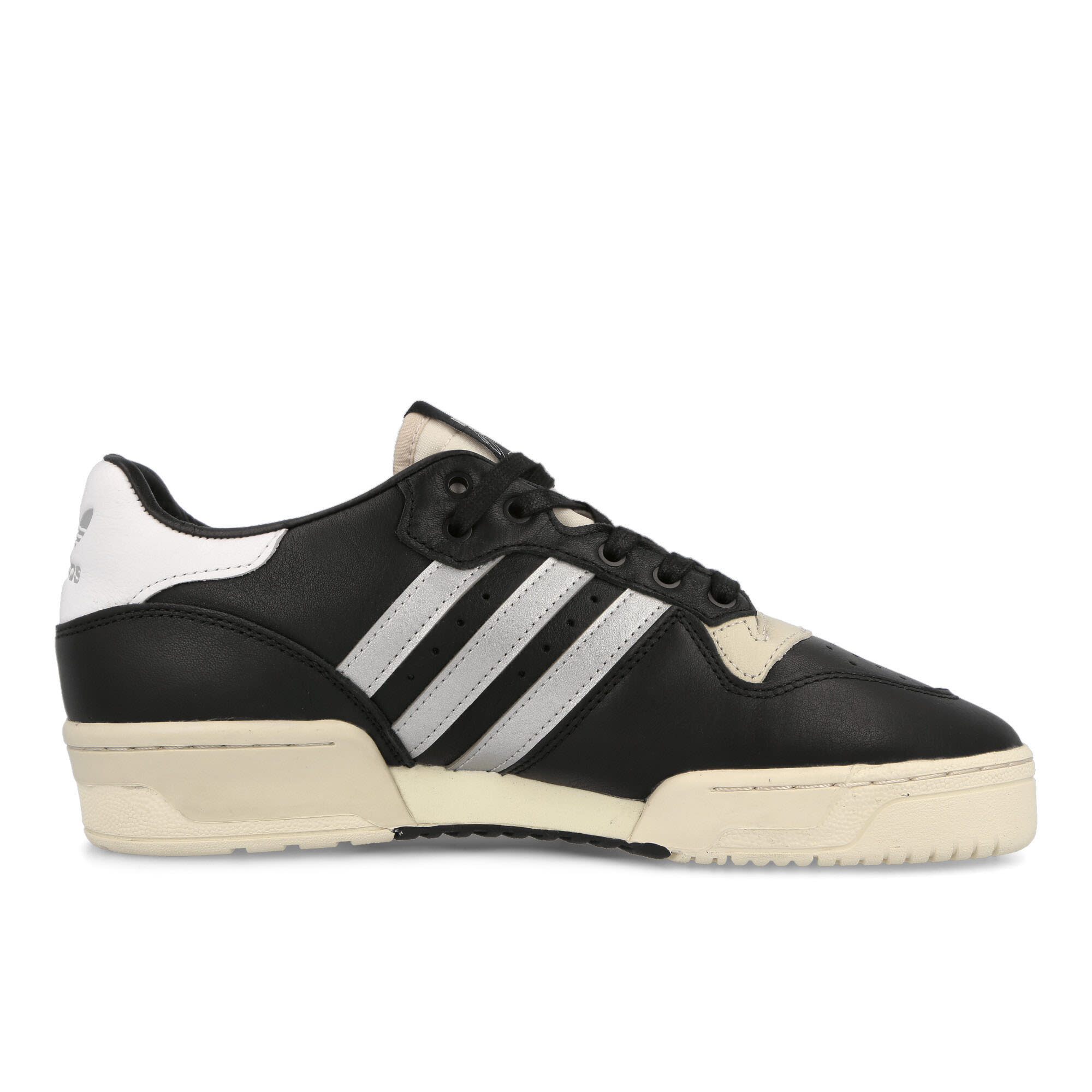 adidas Rivalry Low Consortium Core Black-Silver Metallic-Grey One Low Top Sneakers Silhouette | Overkill