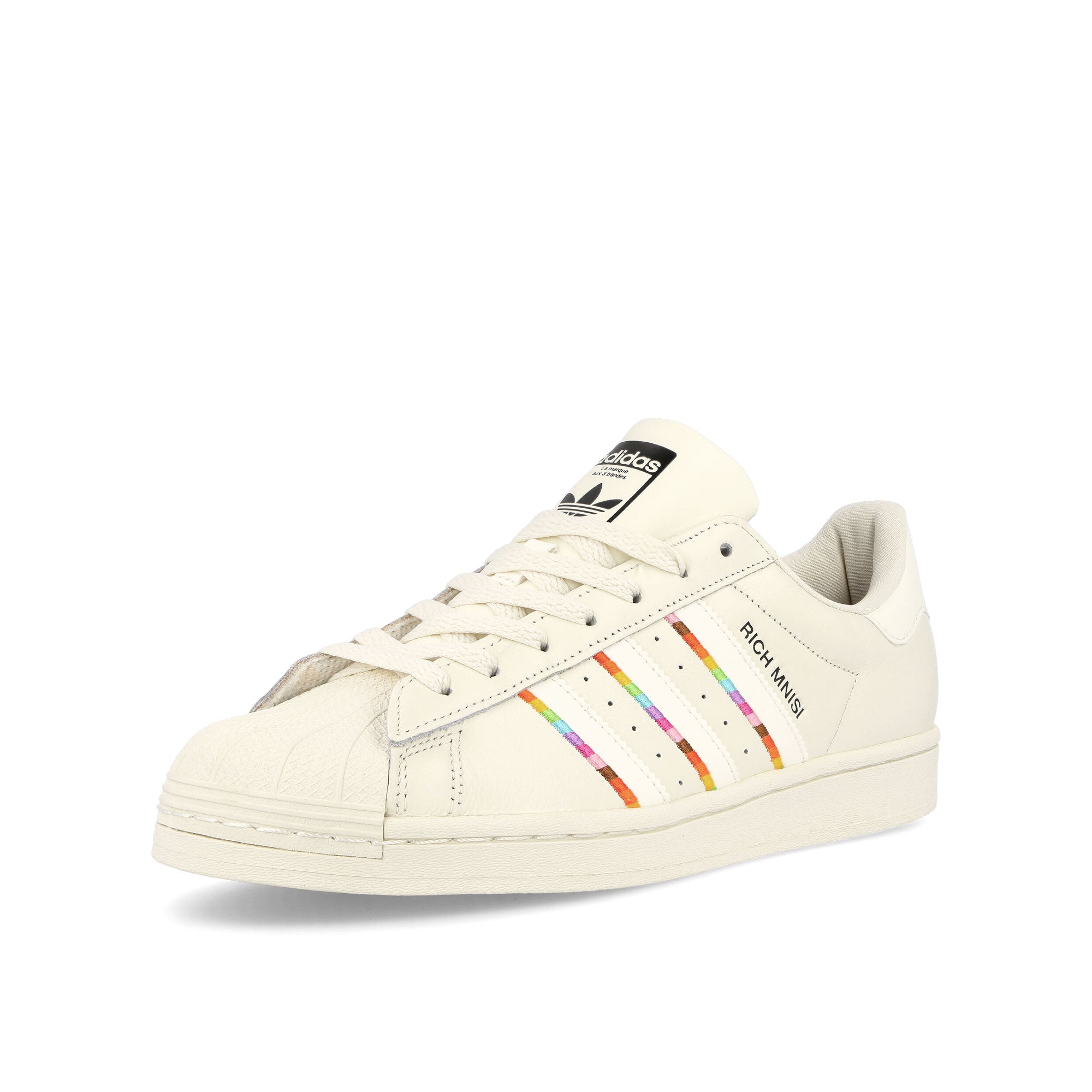 adidas Rich Mnisi x adidas Superstar Pride Off White-Core Black-Off White Low Top Sneakers Close Up | Overkill