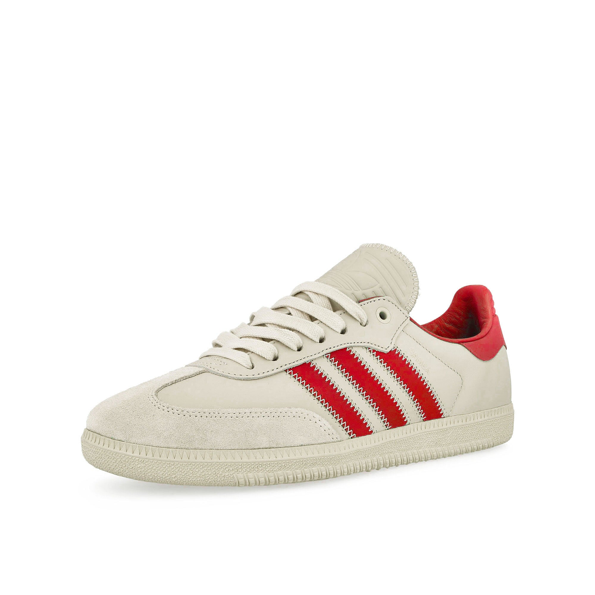 adidas Samba Glory Red / Aluminum / Aluminum Low Top Sneakers Close Up | Overkill