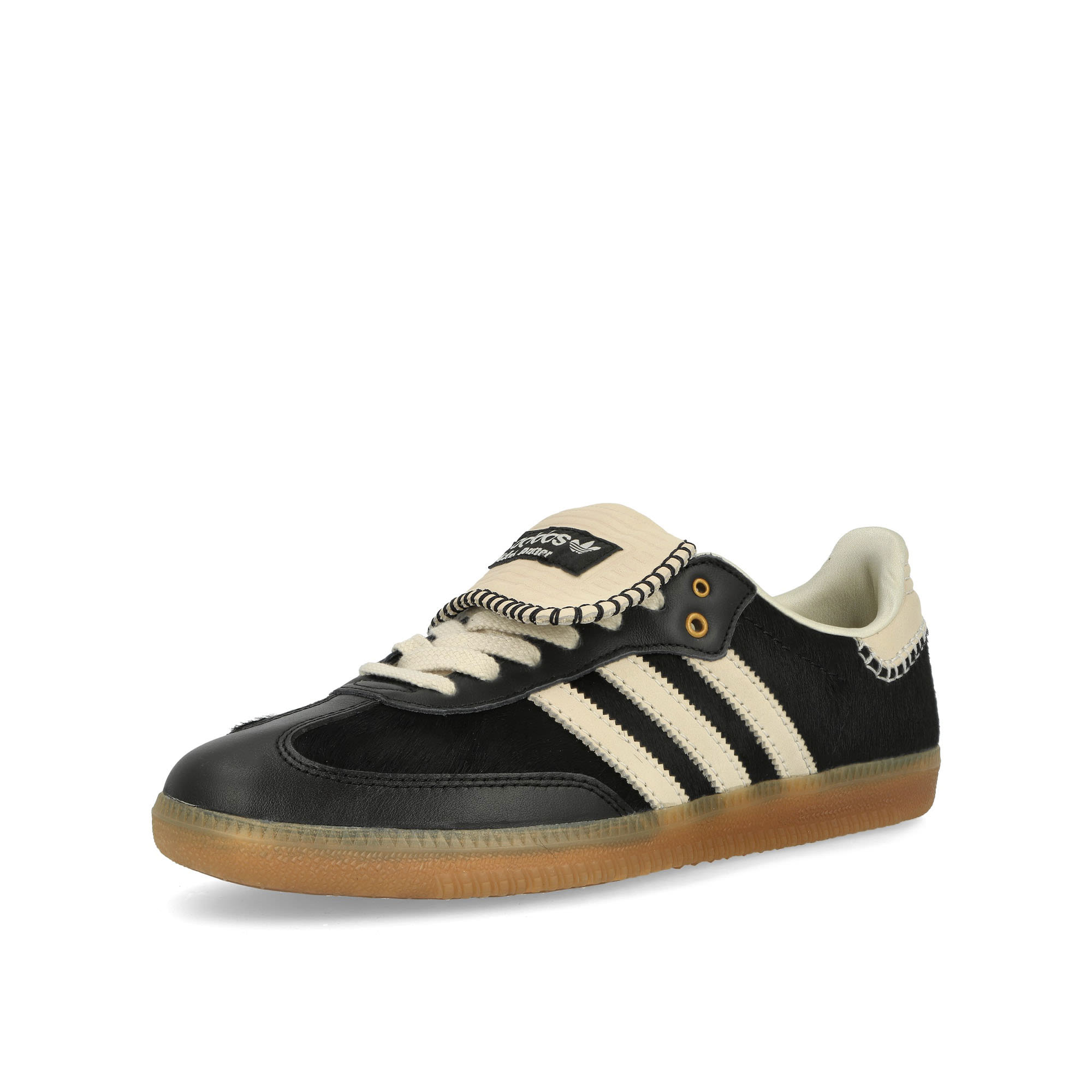 adidas Wales Bonner x adidas Pony Tonal Samba Core Black / Cream White / Cream White Sneakers Close Up | Overkill