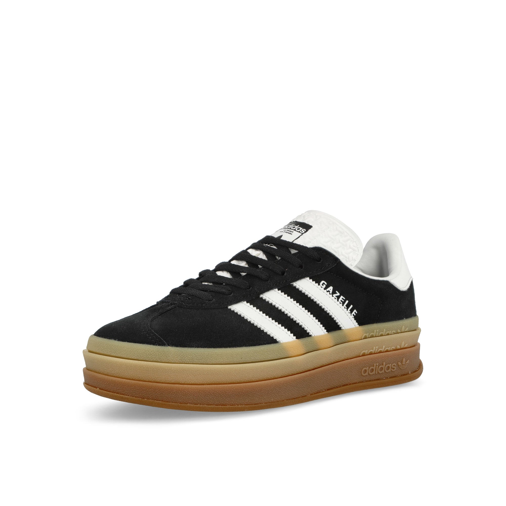 adidas Gazelle Bold W Core Black / Cloud White / Cloud White Low Top Sneakers Close Up | Overkill