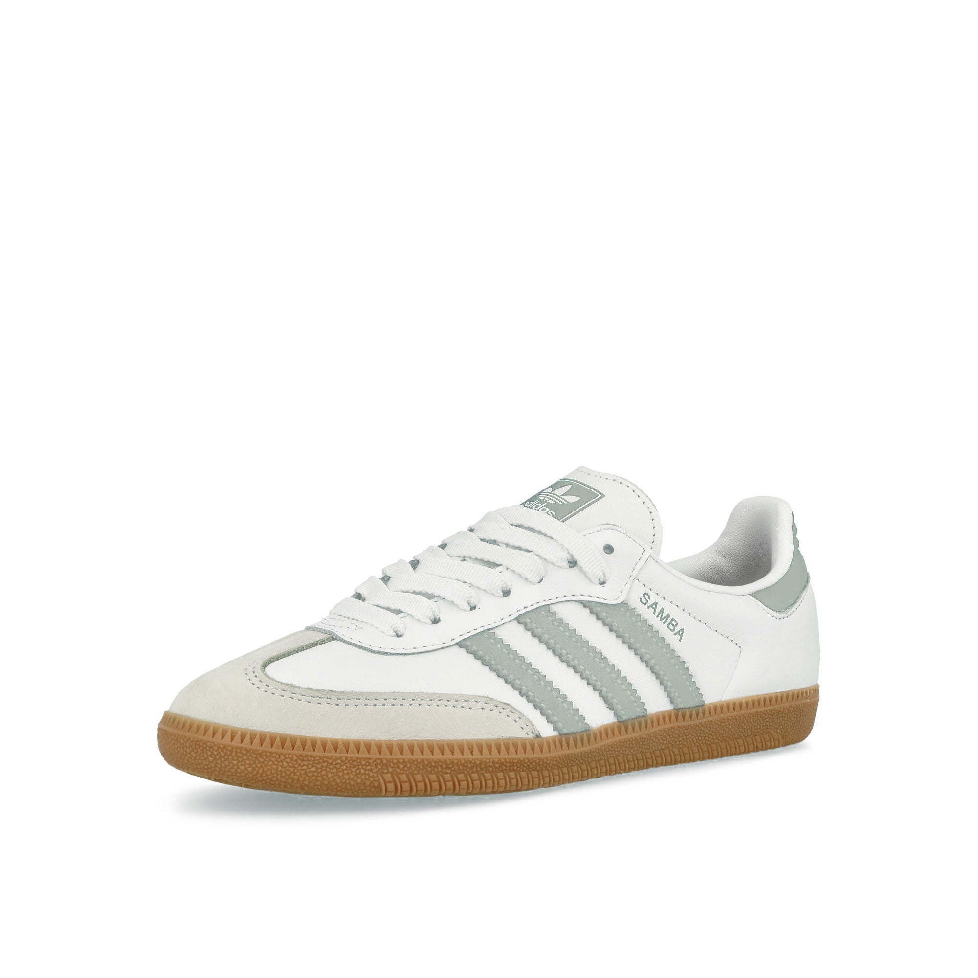 adidas Samba OG W Cloud White / Halo Blue / Off White Low Top Sneakers Close Up | Overkill