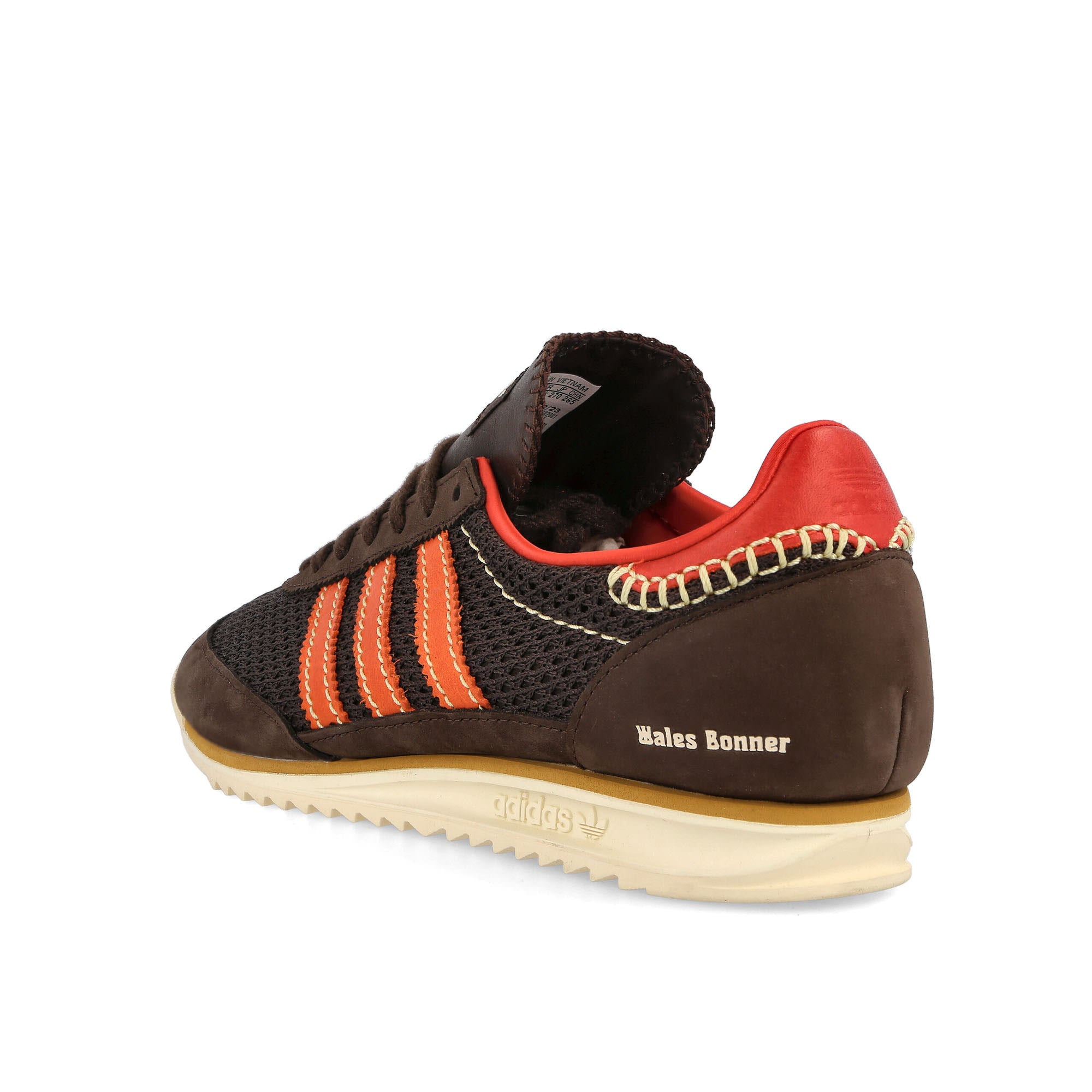 adidas Wales Bonner x adidas SL 72 Knit Dark Brown-Collegiate Orange-Chalk White Sweatshirts Close-up | Overkill