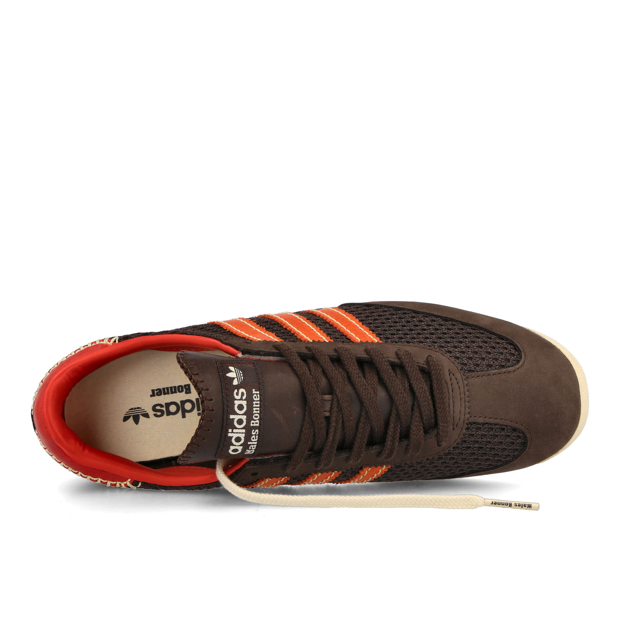 adidas Wales Bonner x adidas SL 72 Knit Dark Brown-Collegiate Orange-Chalk White Sweatshirts Detail view 1 | Overkill