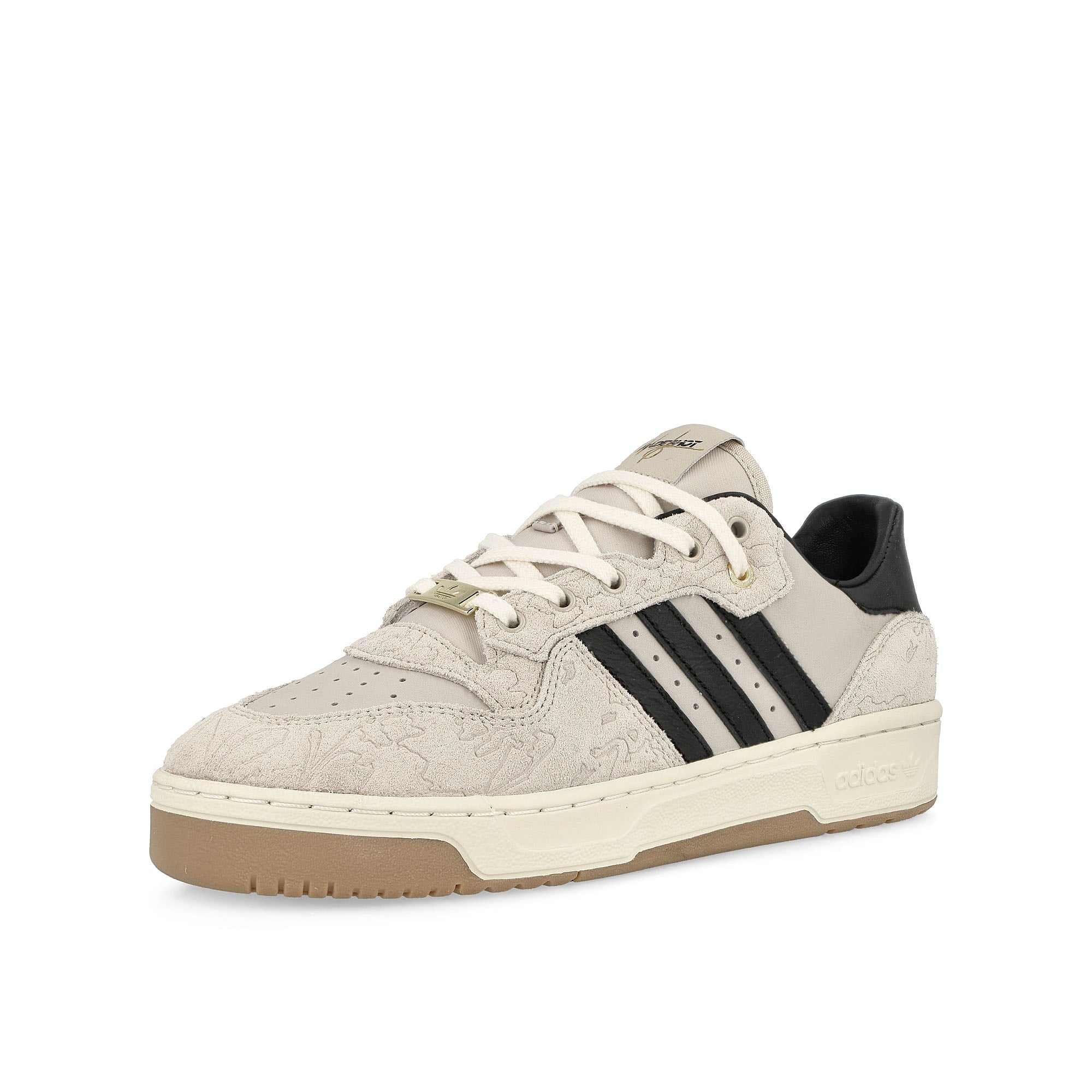 adidas Nadeshot x adidas Rivalry Chalk Pearl / Core Black / Off White Low Top Sneakers Close Up | Overkill