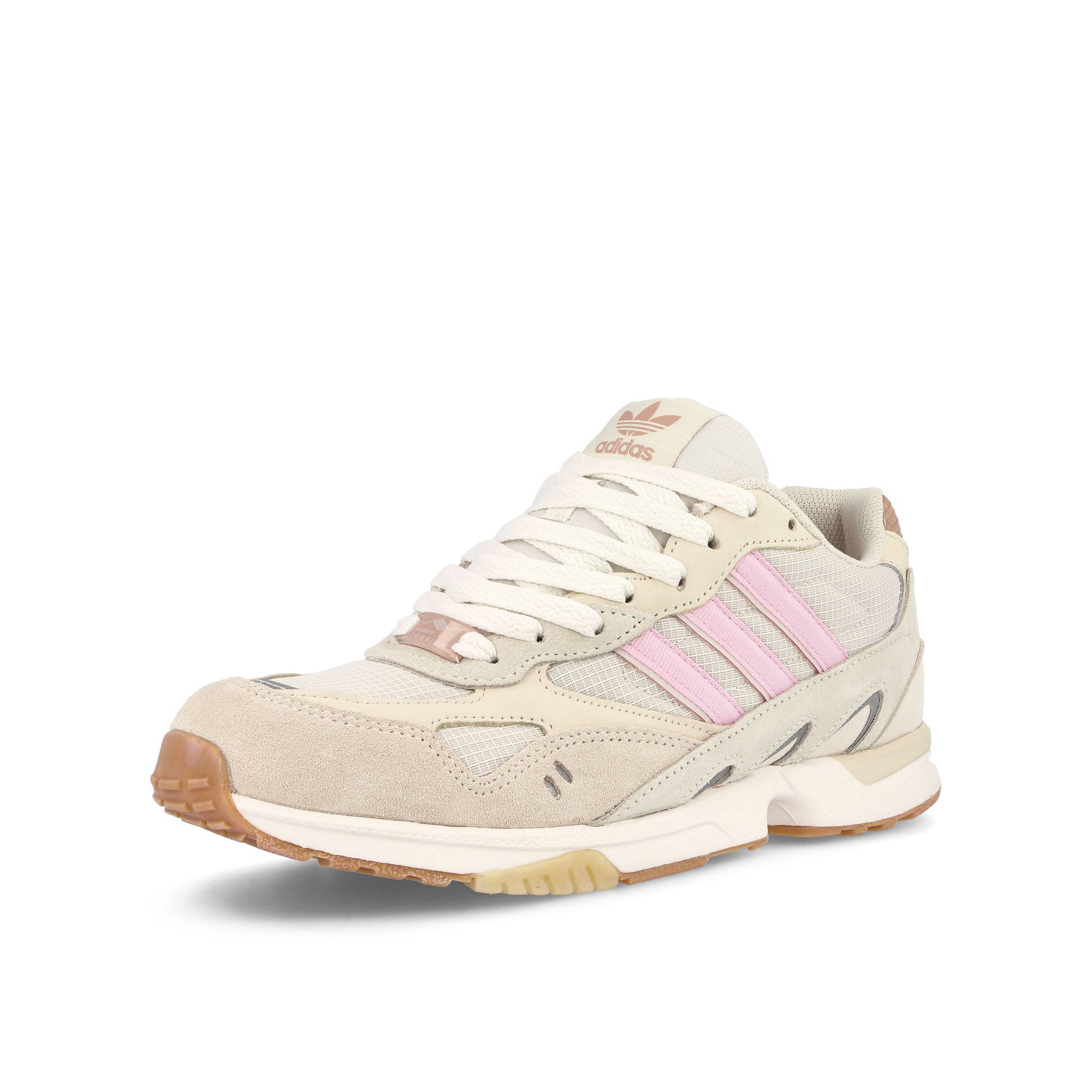 adidas Torsion Super Chalk White-Clear Pink-Chalk White Low Top Sneakers Close Up | Overkill