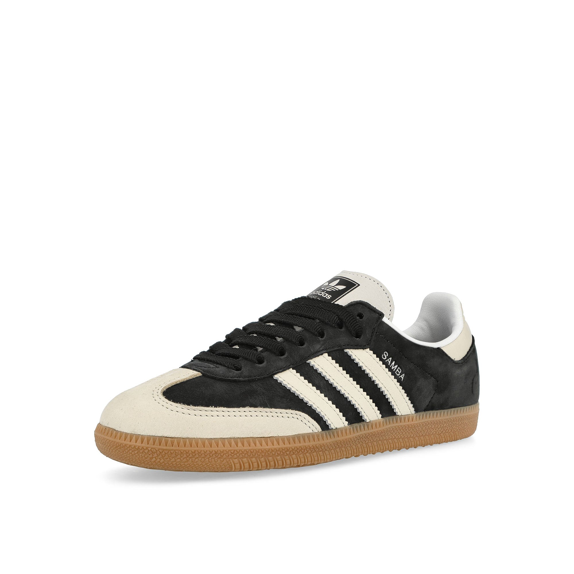 adidas Samba OG W Core Black / Wonder White / Silver Metallic Low Top Sneakers Close Up | Overkill