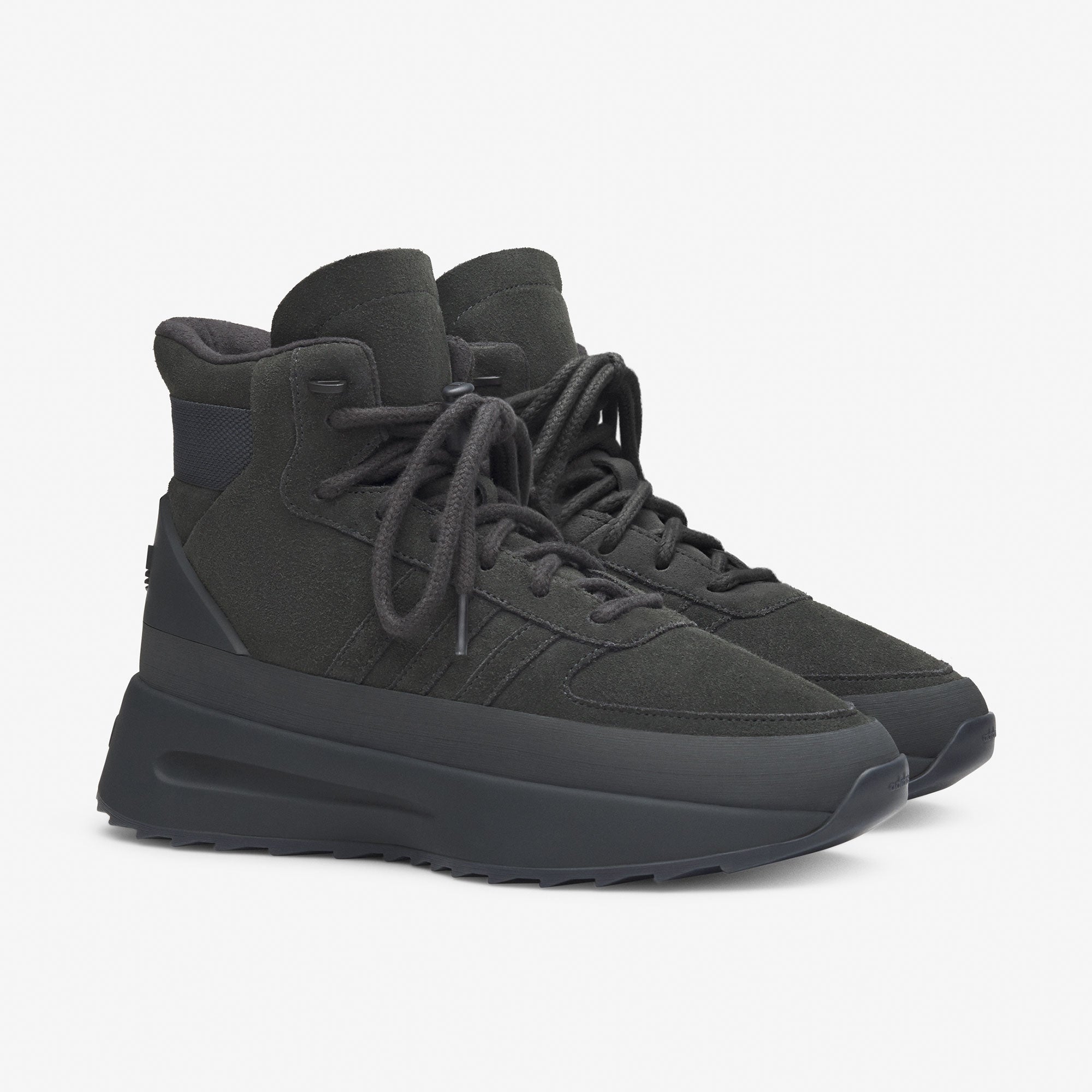 adidas Los Angeles Hiker Carbon / Carbon / Carbon High Top Sneakers Silhouette | Overkill