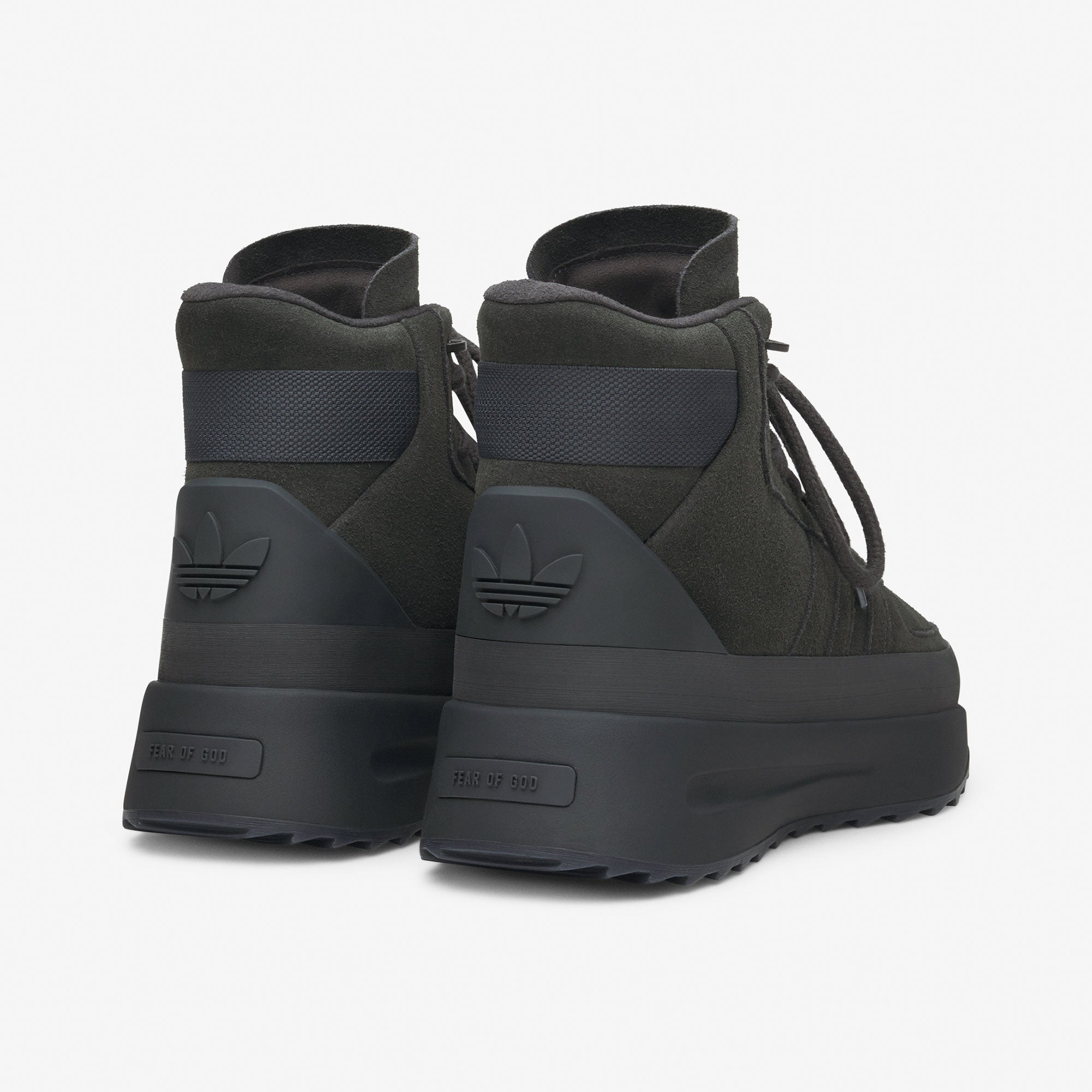 adidas Los Angeles Hiker Carbon / Carbon / Carbon High Top Sneakers Material | Overkill