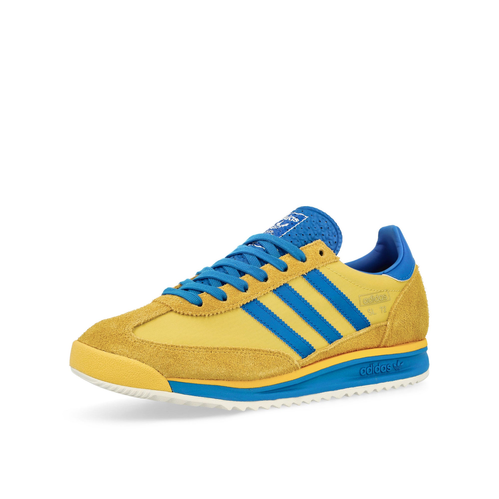 adidas SL 72 RS Utility Yellow / Blue Royal / Chalk White Low Top Sneakers Close Up | Overkill