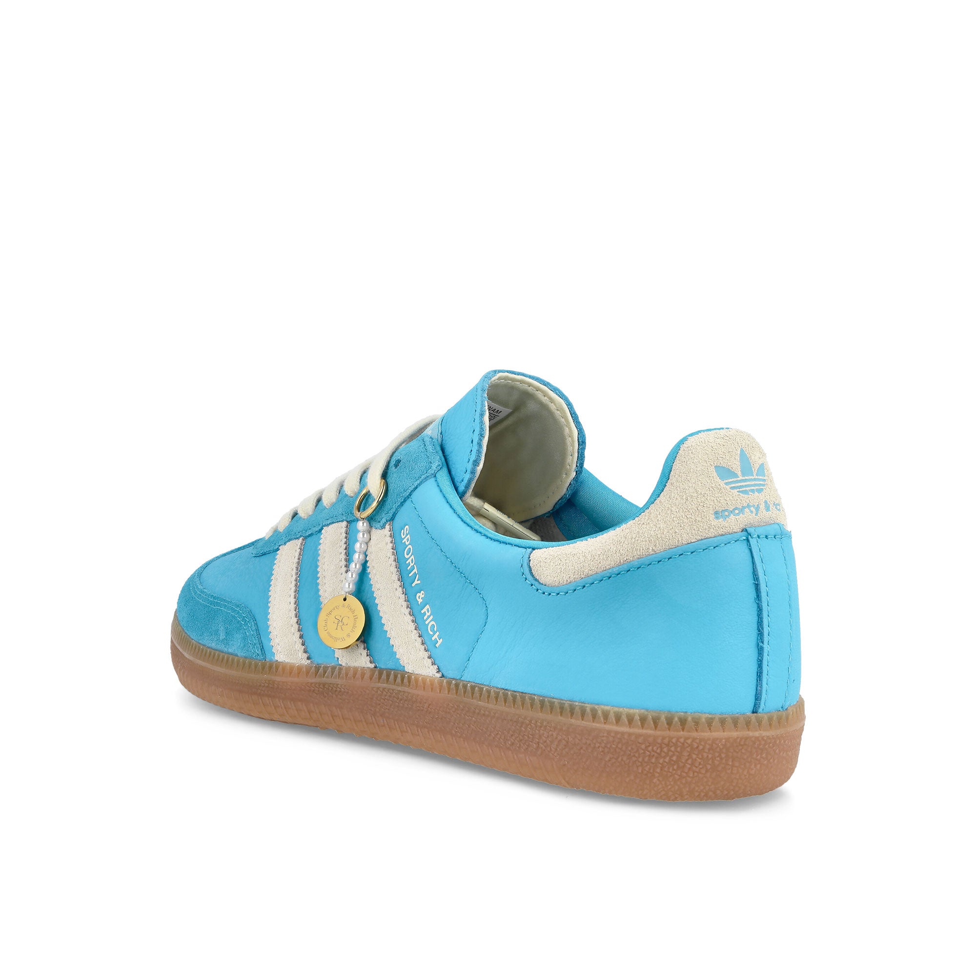 adidas SPORTY & RICH x adidas Samba OG Blurus / Clear White / Gum3 Sneakers Material | Overkill