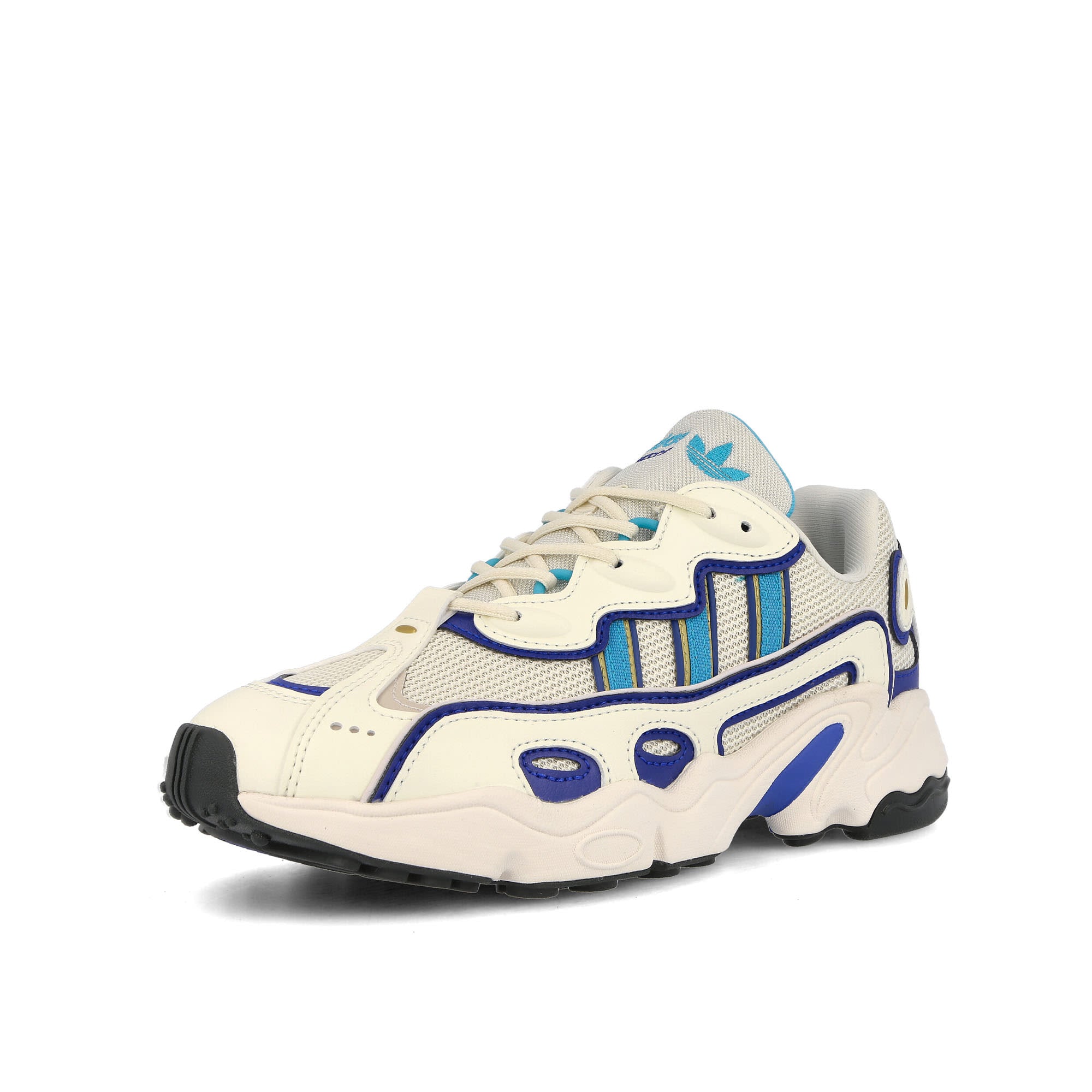 adidas Ozweego OG W Off White-Royal Blue-Lucid Cyan Sneakers Close Up | Overkill