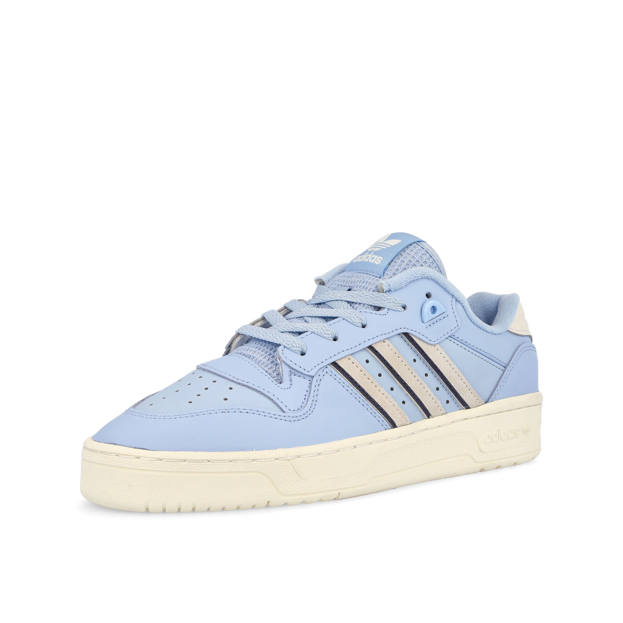 adidas Rivalry Low Clear Sky-Cloud White-Shadow Navy Sneakers Close Up | Overkill