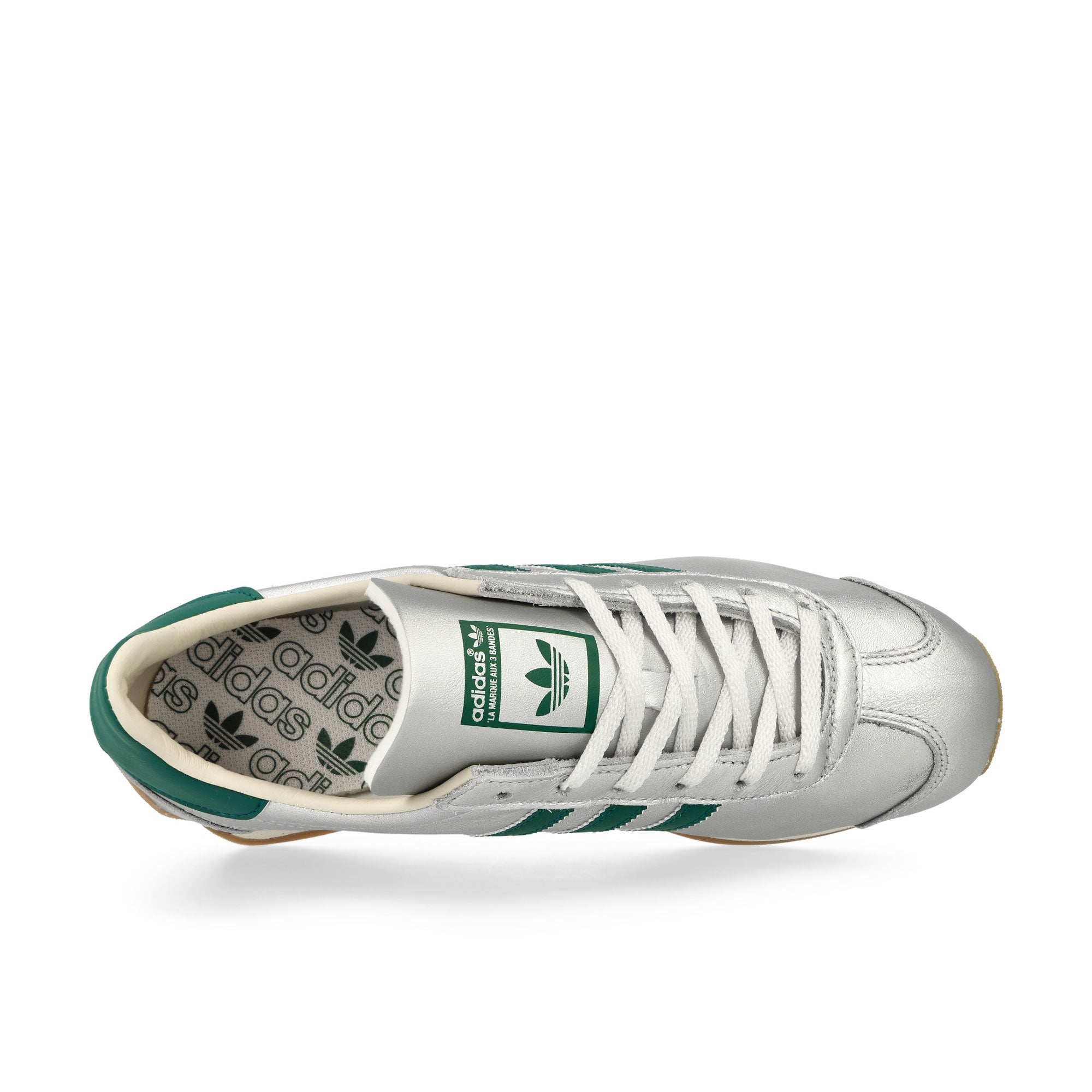 adidas Country OG W Silver Metallic / Collegiate Green / Cream White Low Top Sneakers Detailfoto | Overkill