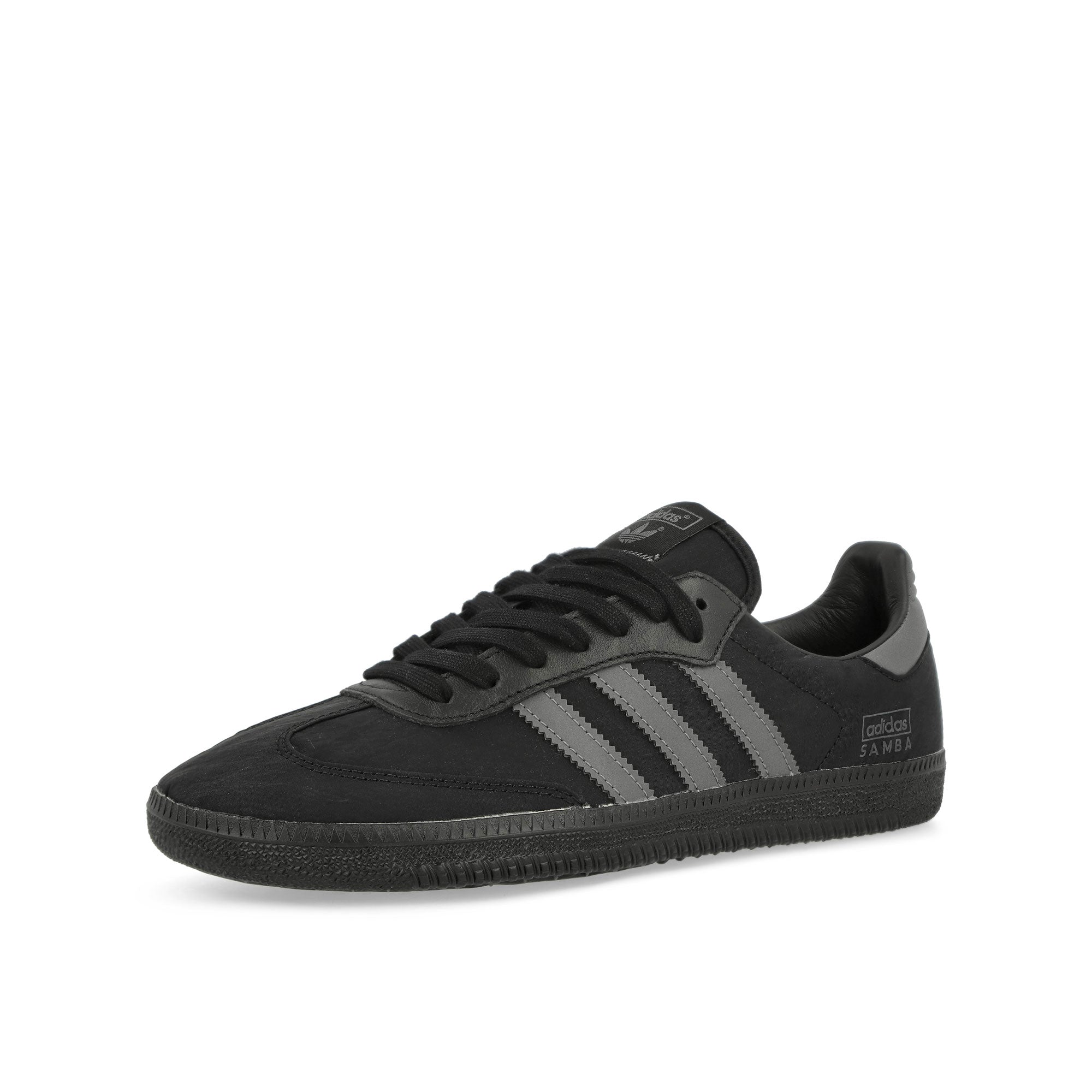 adidas Samba OG Core Black / Grey Five / Core Black Low Top Sneakers Close Up | Overkill