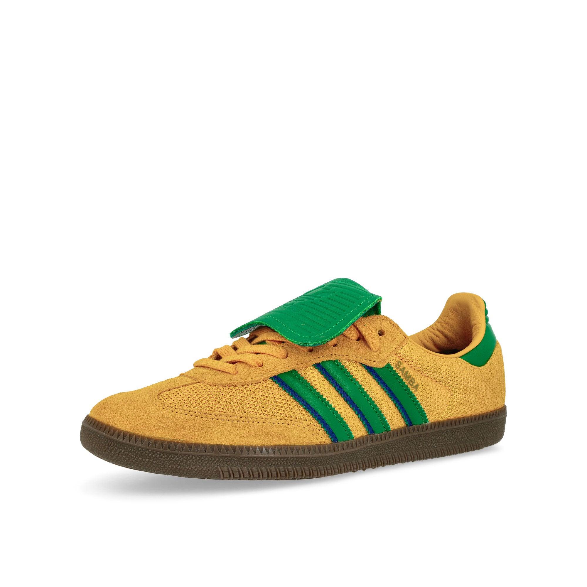 adidas Samba LT Preloved Yellow / Green / Gum 5 Low Top Sneakers Close Up | Overkill