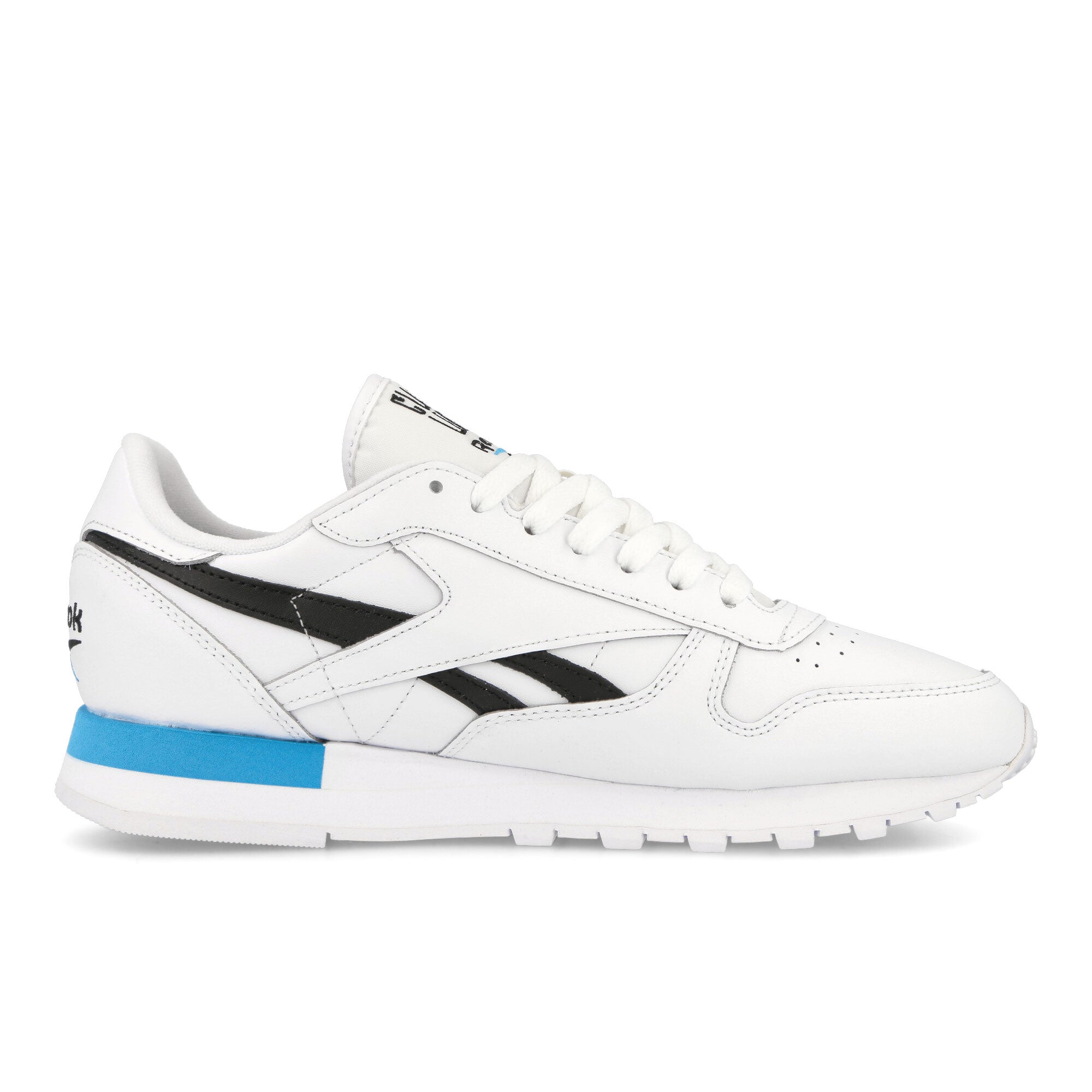 Reebok Classic Leather Footwear White / Core Black / Radiant Aqua Low Top Sneakers Silhouette | Overkill