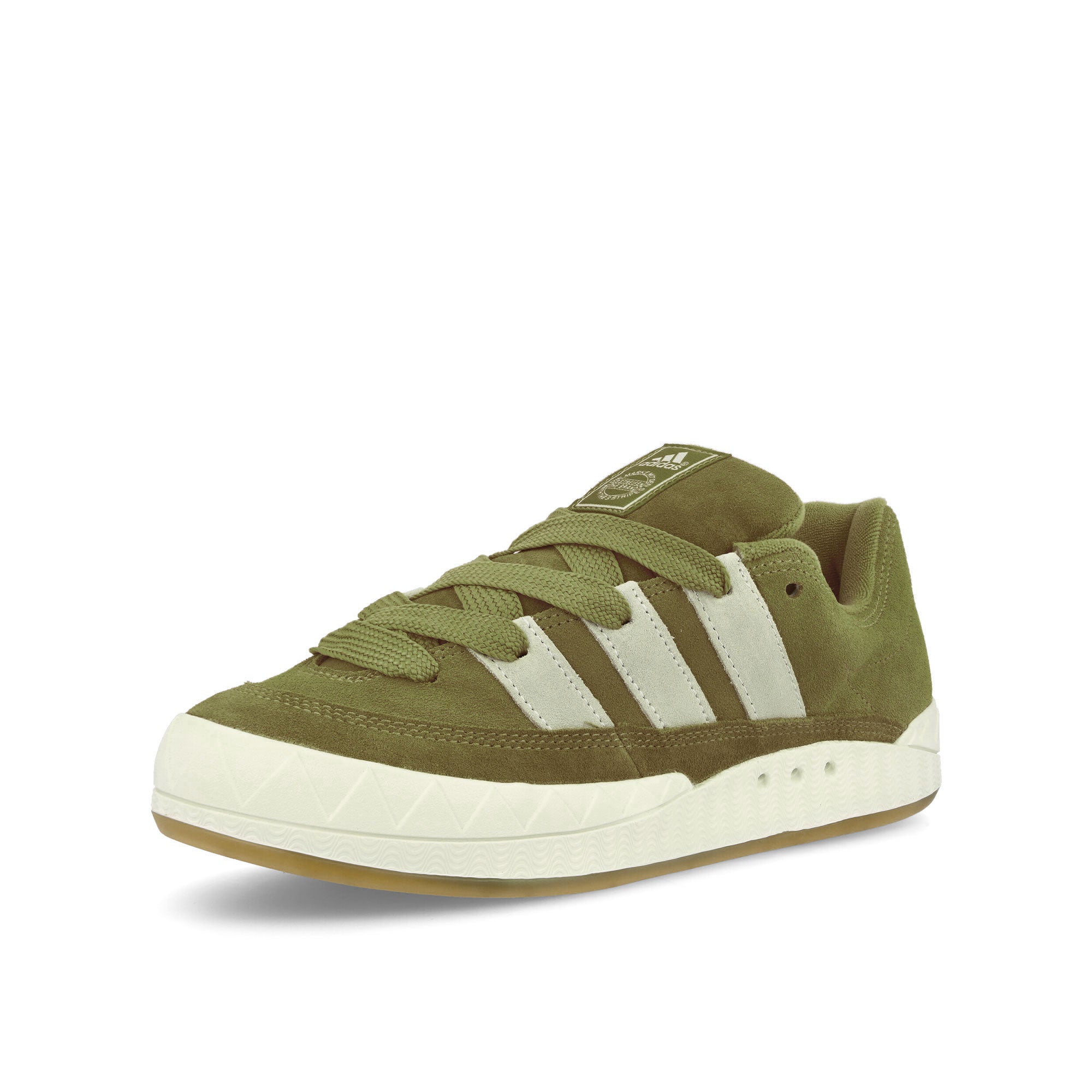 adidas Adimatic Olive Strata-Wonder Beige-Off White Low Top Sneakers Close Up | Overkill