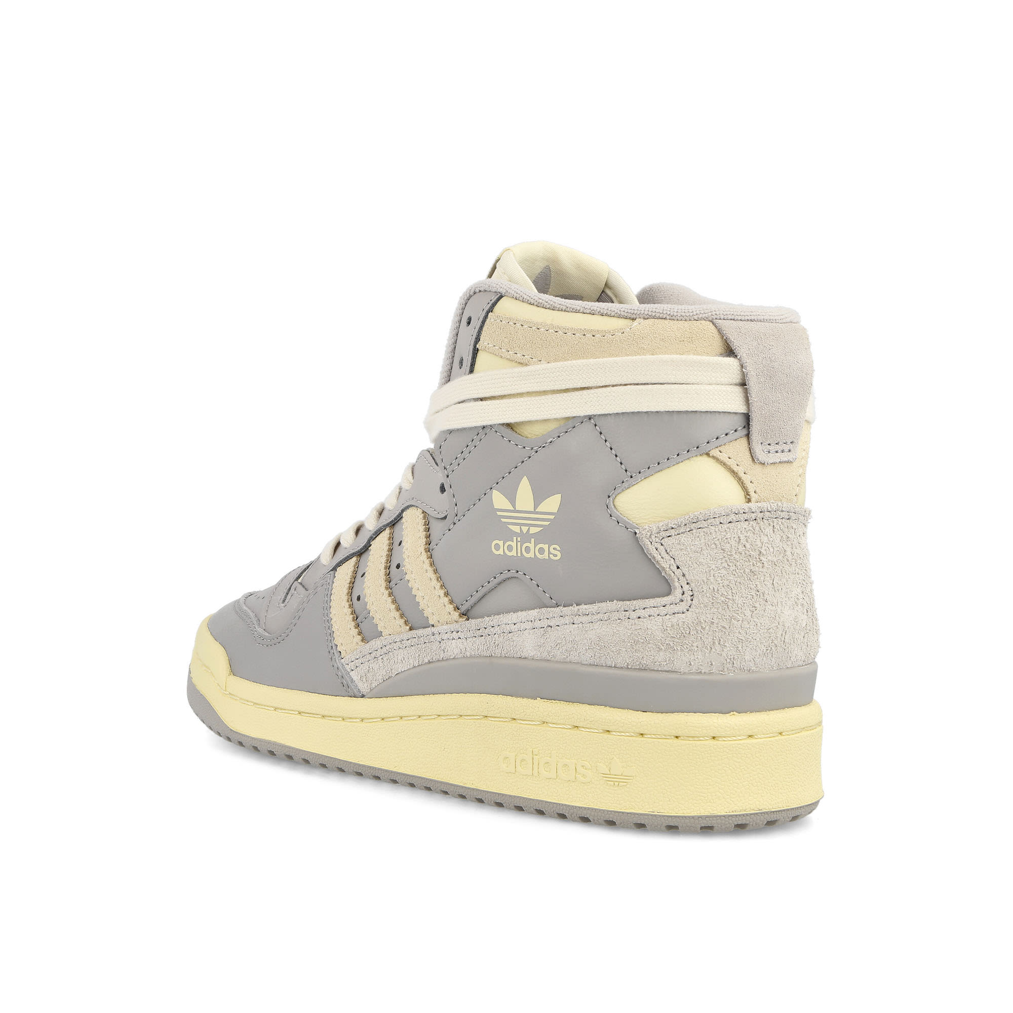 adidas Forum 84 Hi W Grey Two-Cream White-Easy Yellow High Top Sneakers Material | Overkill