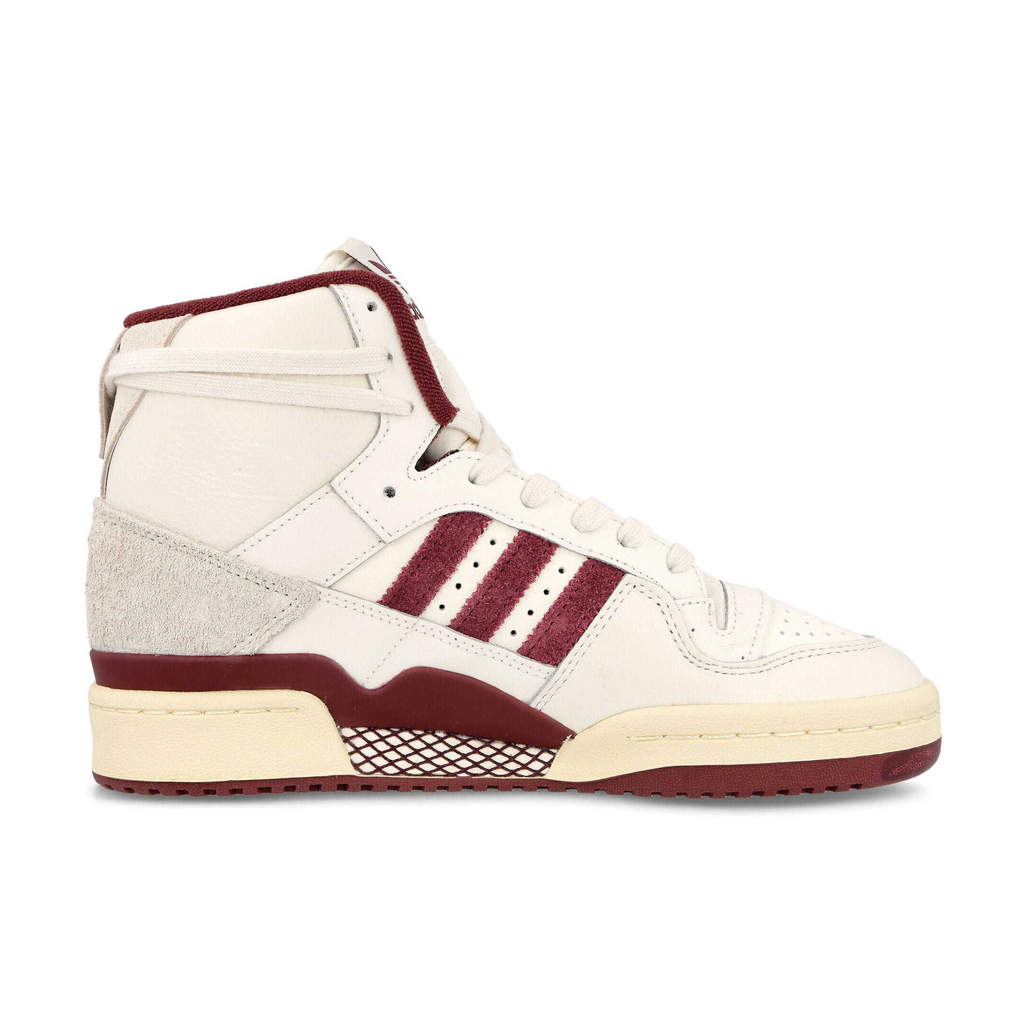 adidas Forum 84 Hi W Off White-Shadow Red-Easy Yellow High Top Sneakers Silhouette | Overkill