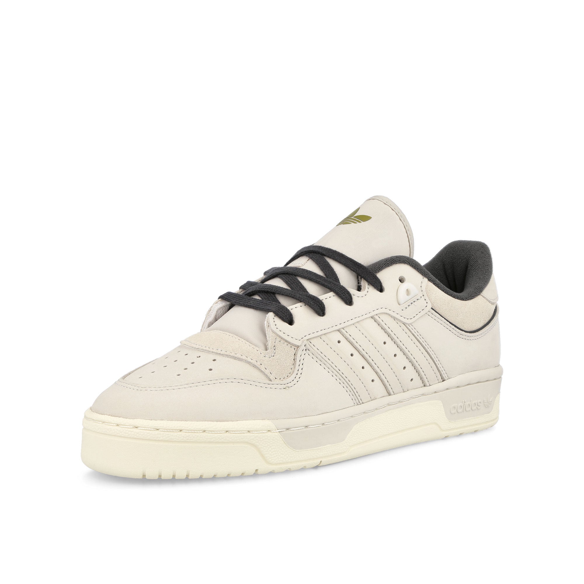 adidas Rivalry Low 86 Core Talc-Carbon-Cream White Sneakers Close Up | Overkill
