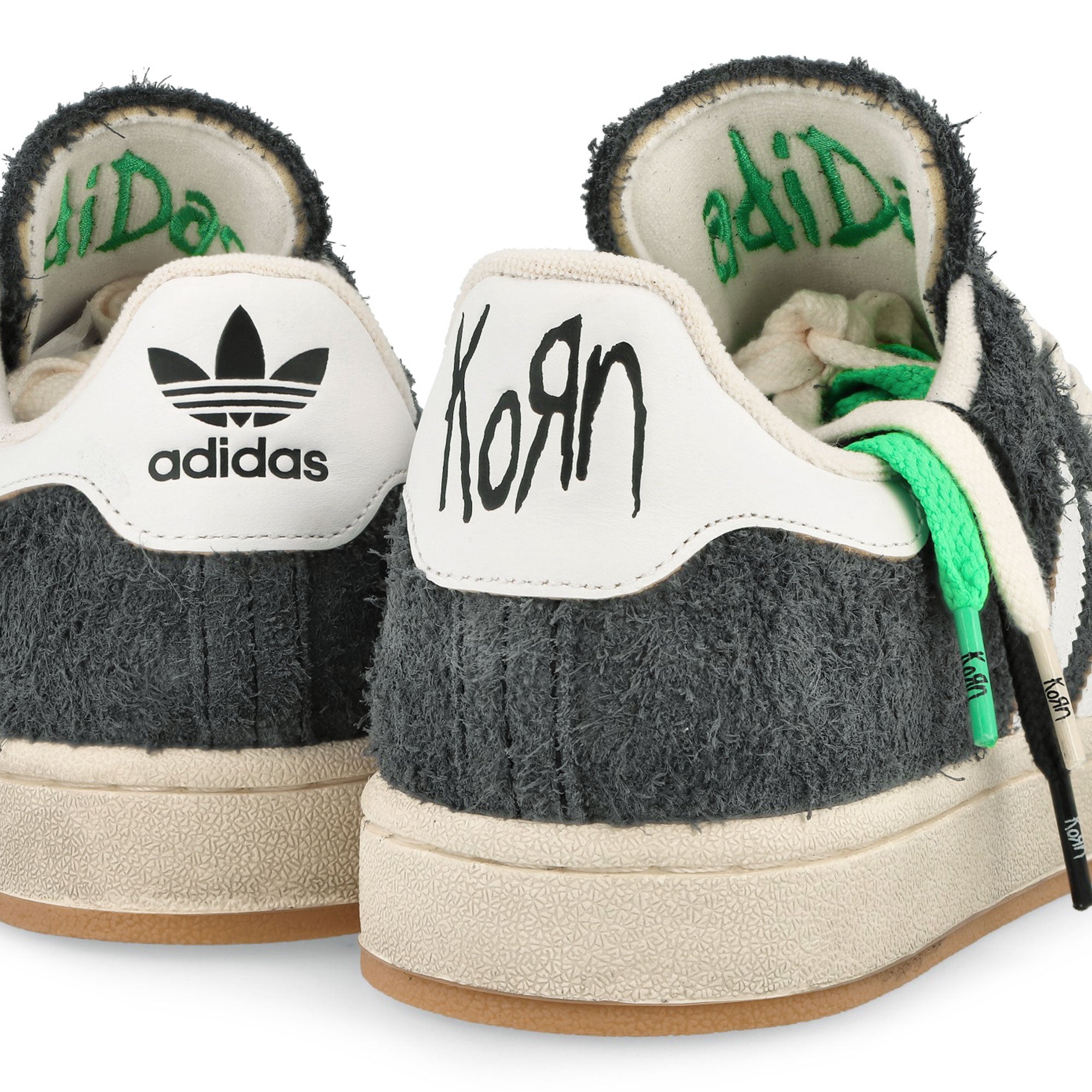adidas Korn x adidas Campus 2 Carbon / Footwear White / Off White Low Top Sneakers Detail View 2 | Overkill