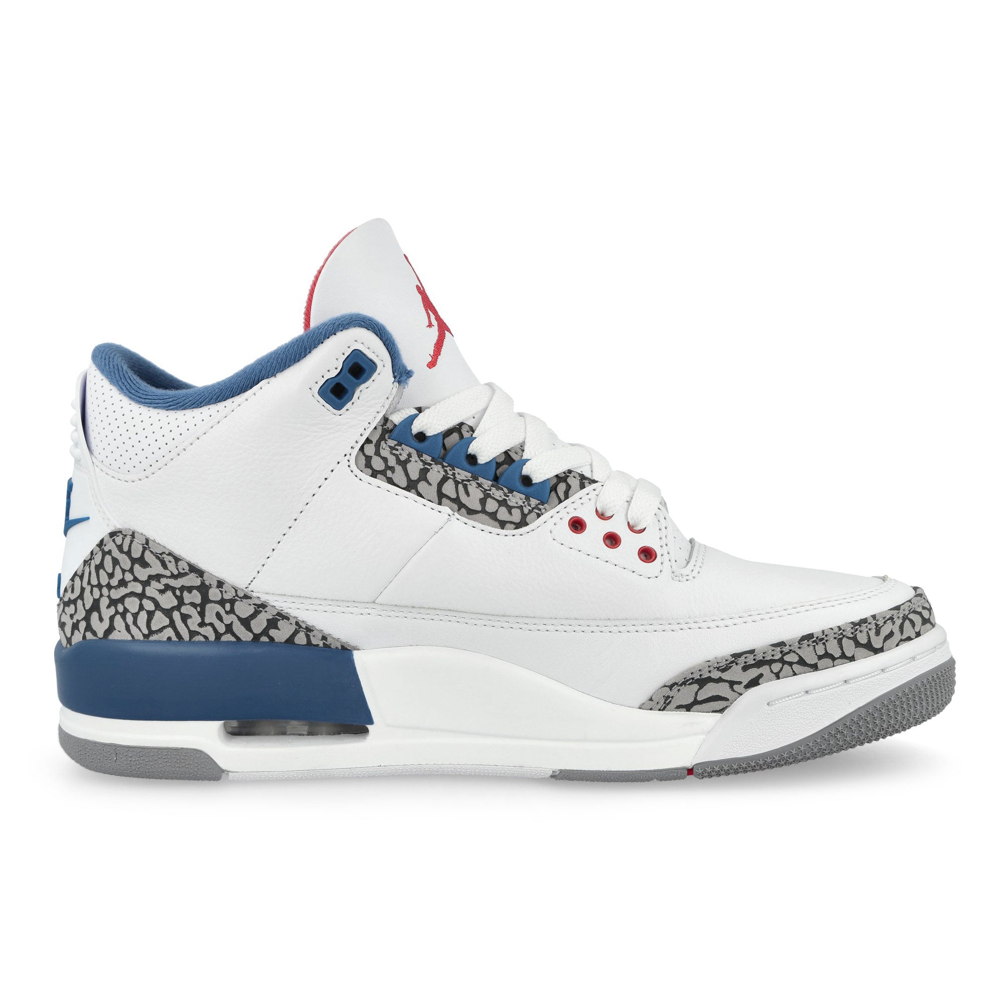 Air Jordan 3 Retro True Blue White / Fire Red - True Blue Mid Top Sneakers IF4396 104 Silhouette | Overkill
