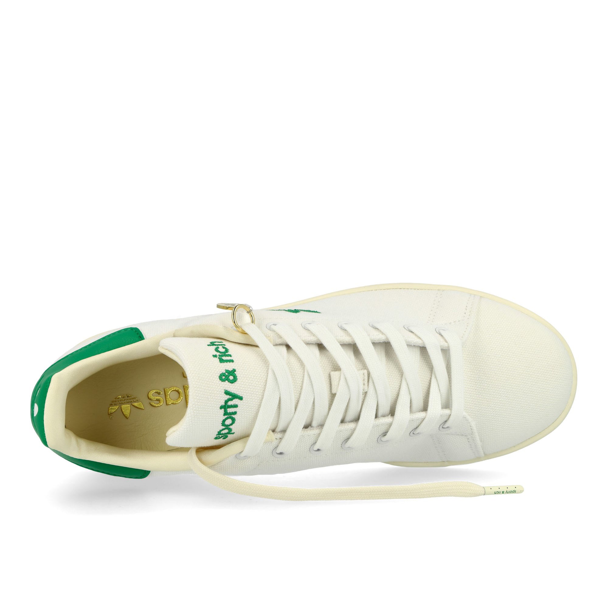 adidas SPORTY & RICH x adidas Stan Smith White / Green / Off White Low Top Sneakers Detailfoto | Overkill