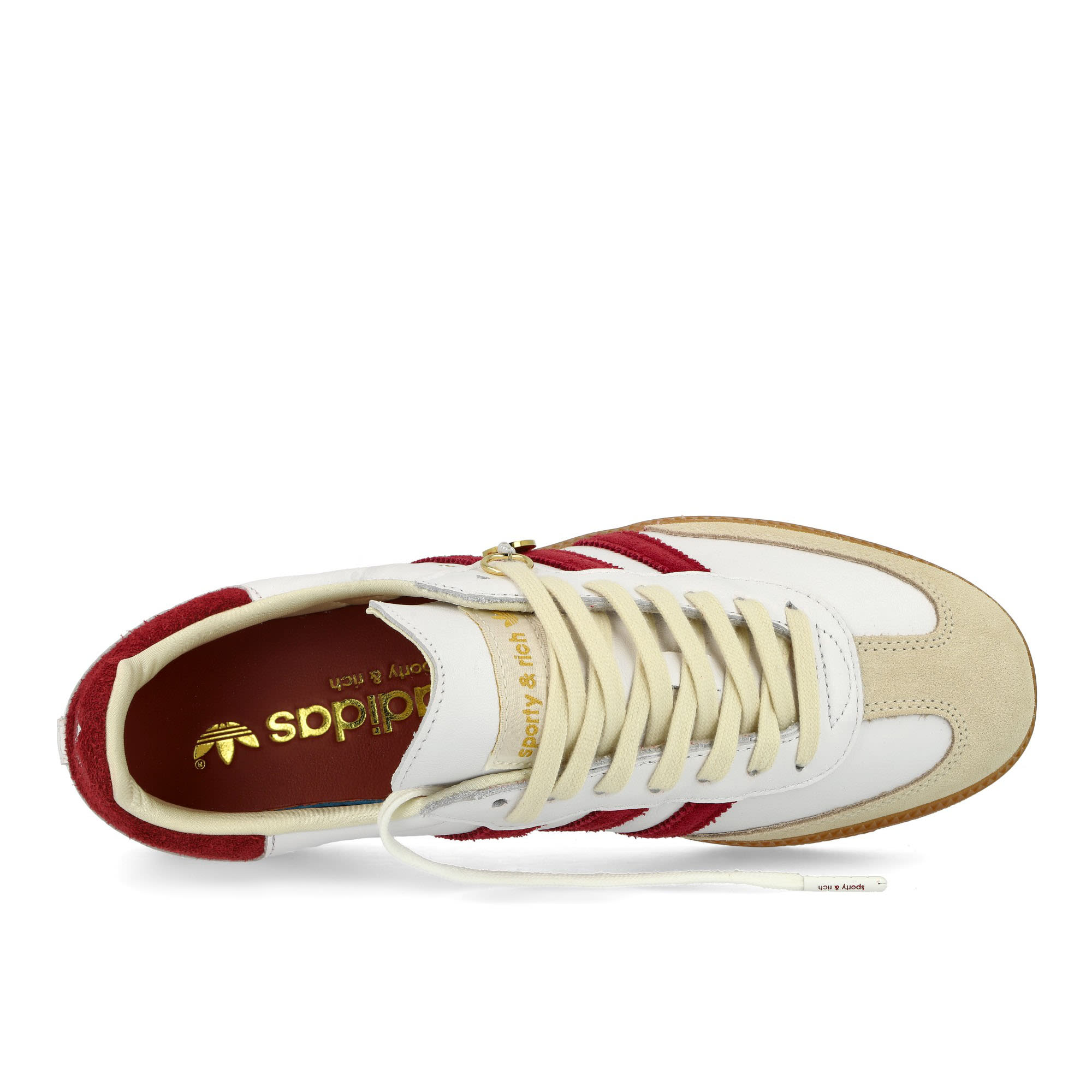 SPORTY & RICH x adidas Samba OG Footwear White / Core Burgundy / Clear White Low Top Sneakers Detailfoto | Overkill