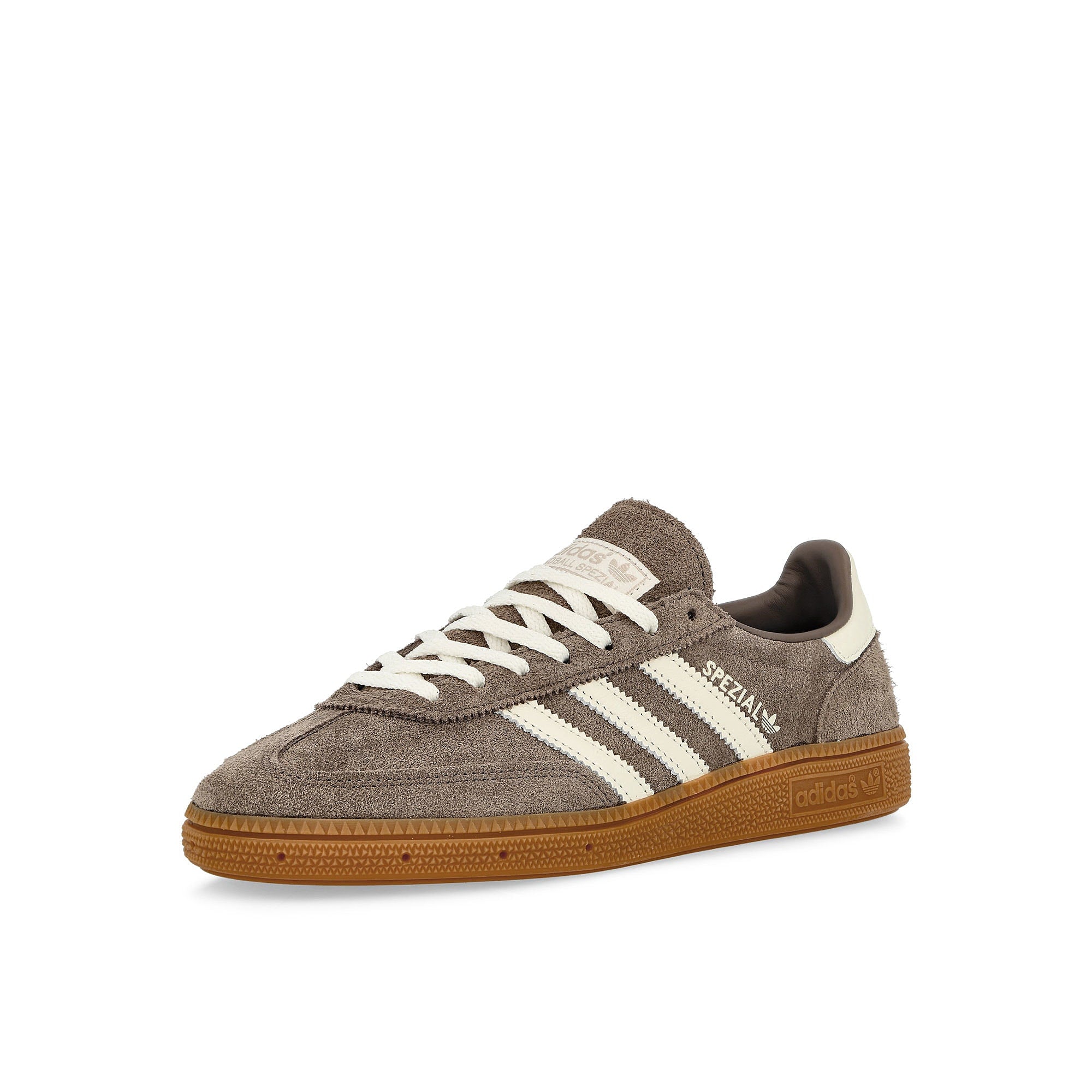 adidas Handball Spezial W Earth Strata / Off White / Gum Low Top Sneakers Close Up | Overkill