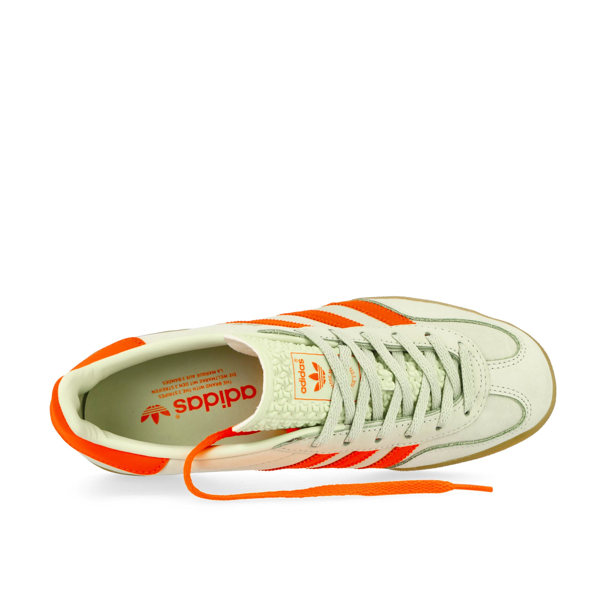 adidas Gazelle Indoor W Linen Green / Solar Orange / Gum 3 Low Top Sneakers Detailfoto | Overkill