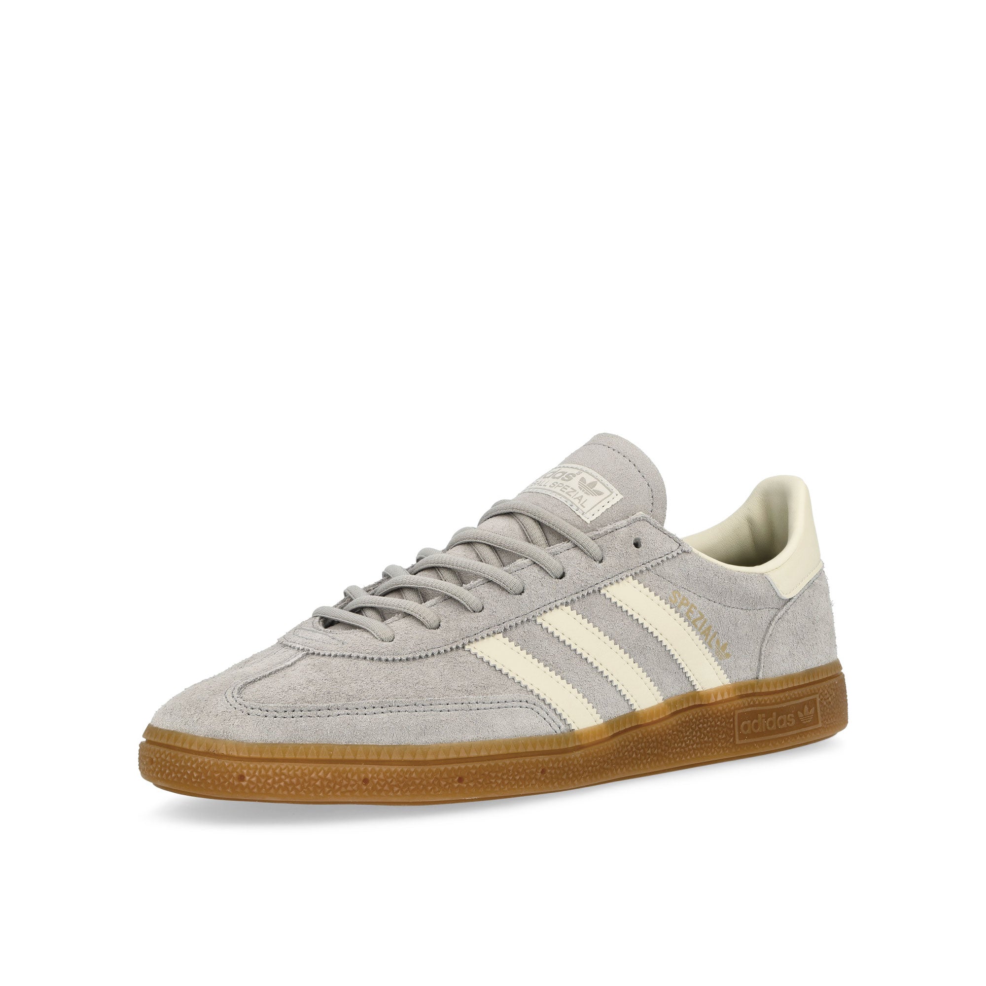 adidas Handball Spezial Grey TWO / Crew White / Footwear White Low Top Sneakers Close Up | Overkill