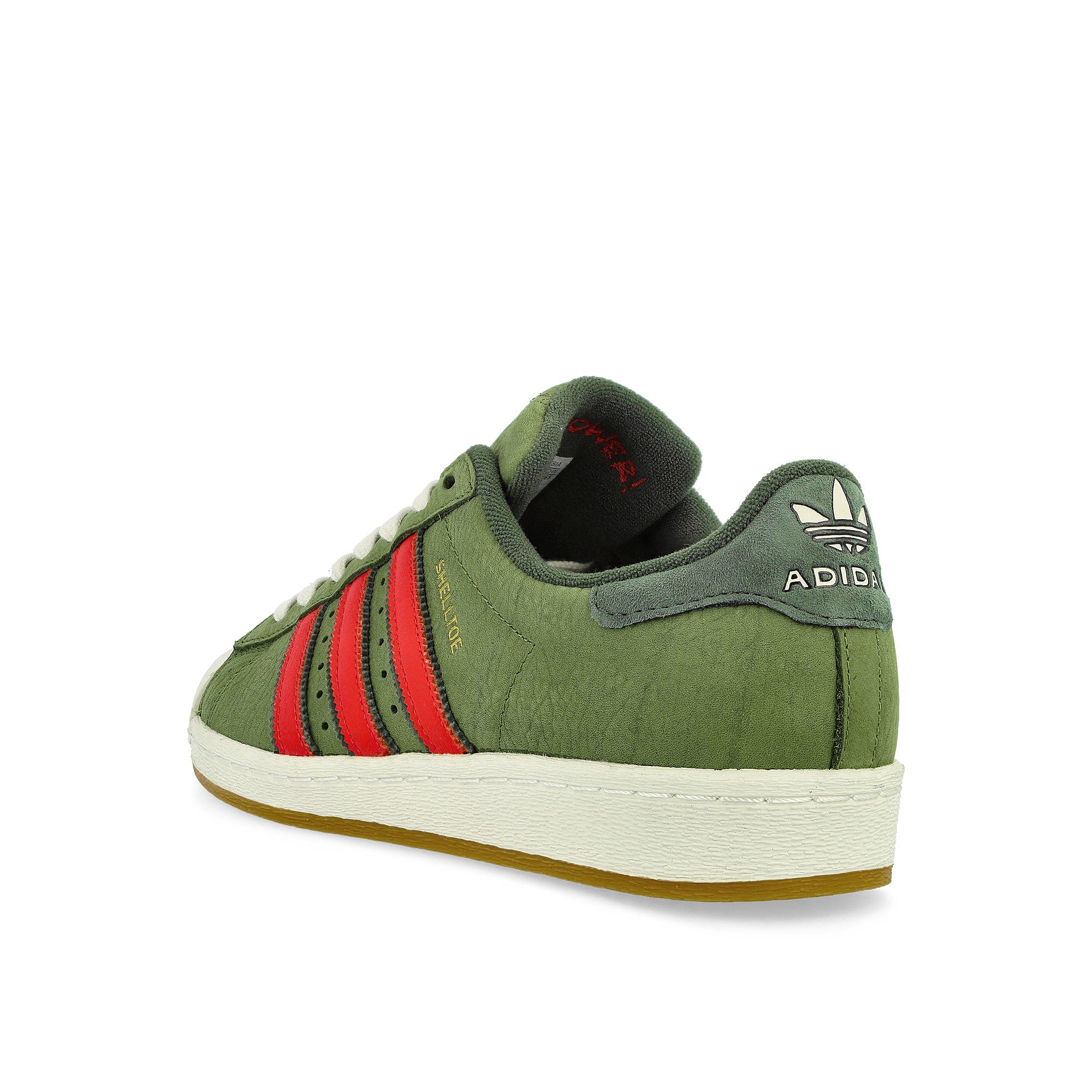 adidas Superstar Shell Toe Craft Green / Pantone / Shadow Green Low Top Sneakers Close Up | Overkill