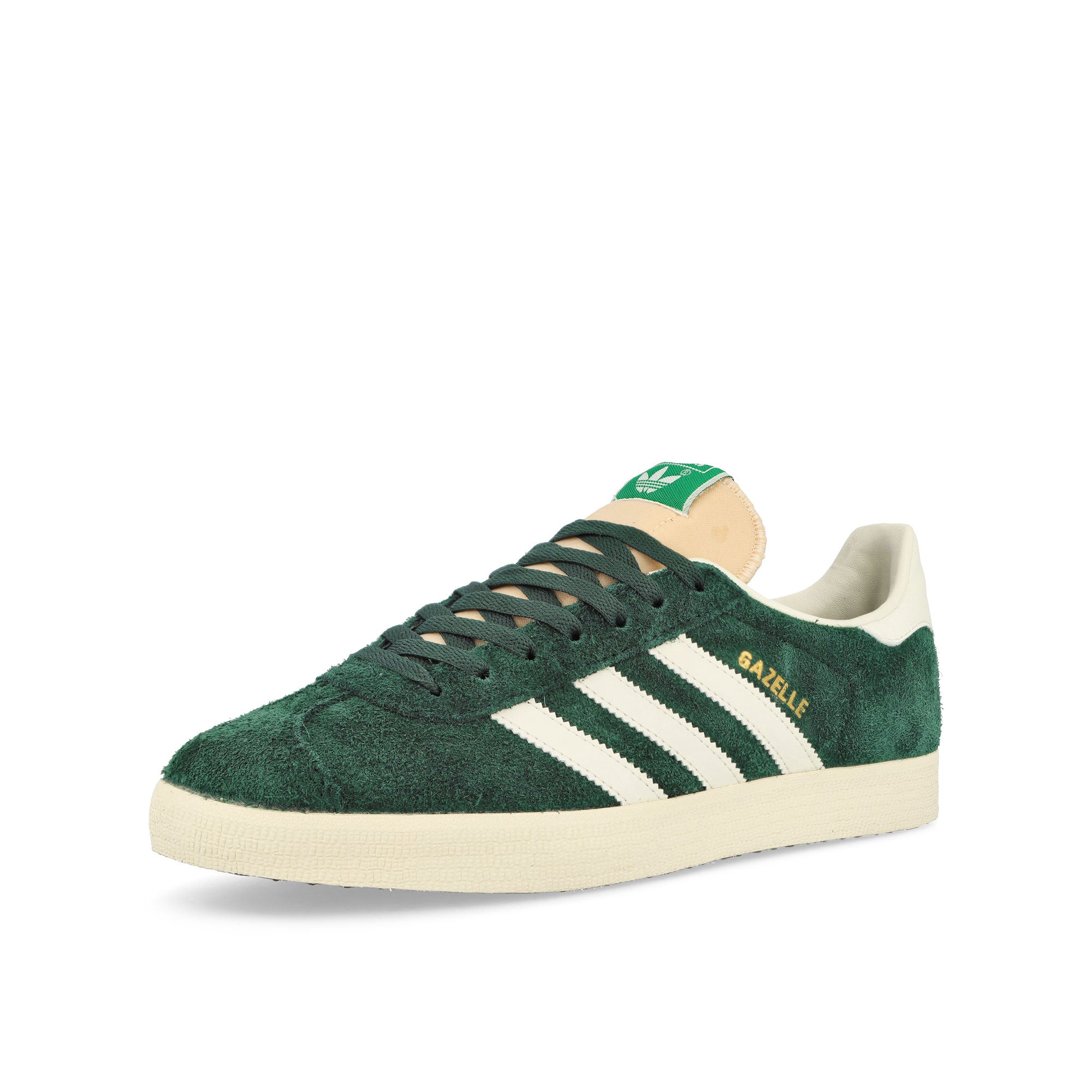 adidas Gazelle Mineral Green / Off White / Cream White Low Top Sneakers Close Up | Overkill