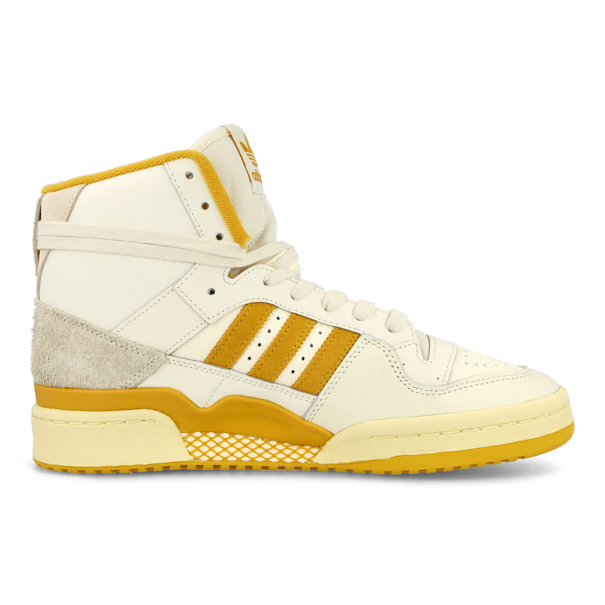 adidas Forum 84 Hi Off White-Preloved Yellow-Easy Yellow High Top Sneakers Silhouette | Overkill