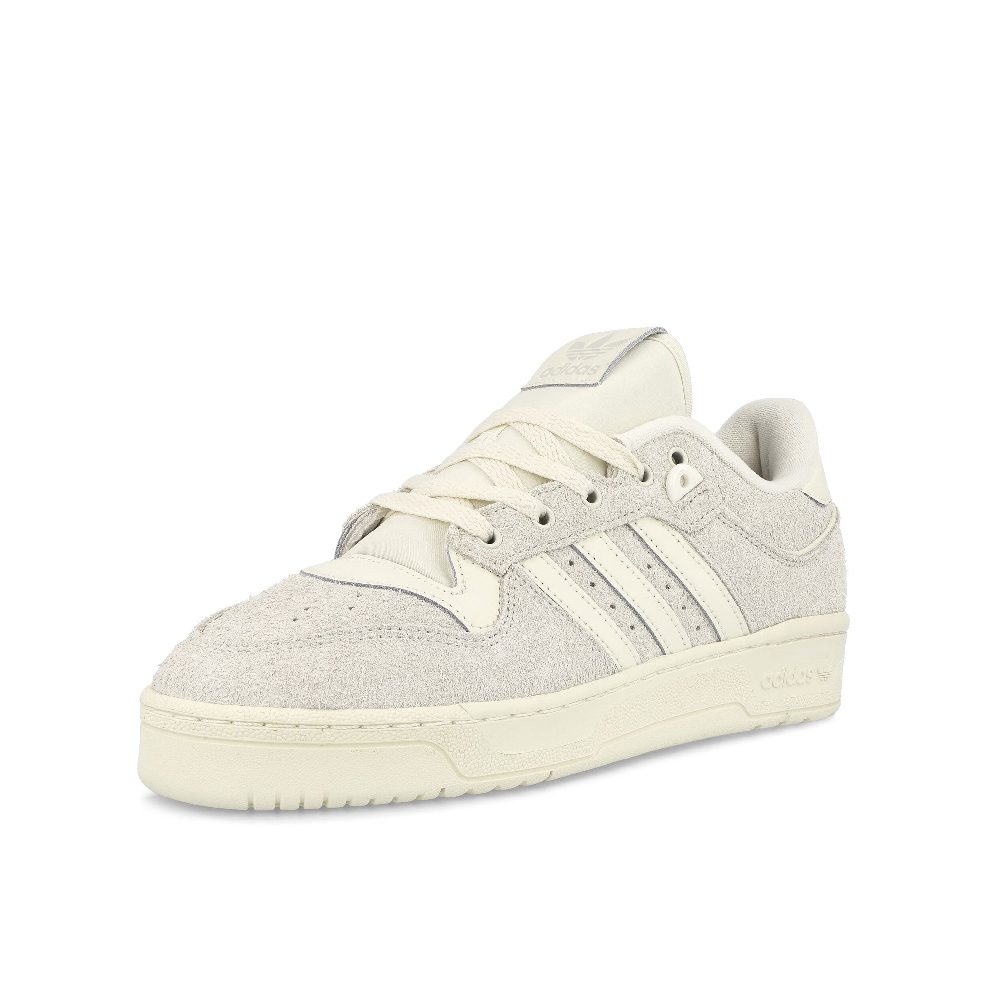 adidas Rivalry Low 86 Orbit Grey-Cream White-Orbit Grey Low Top Sneakers Close Up | Overkill