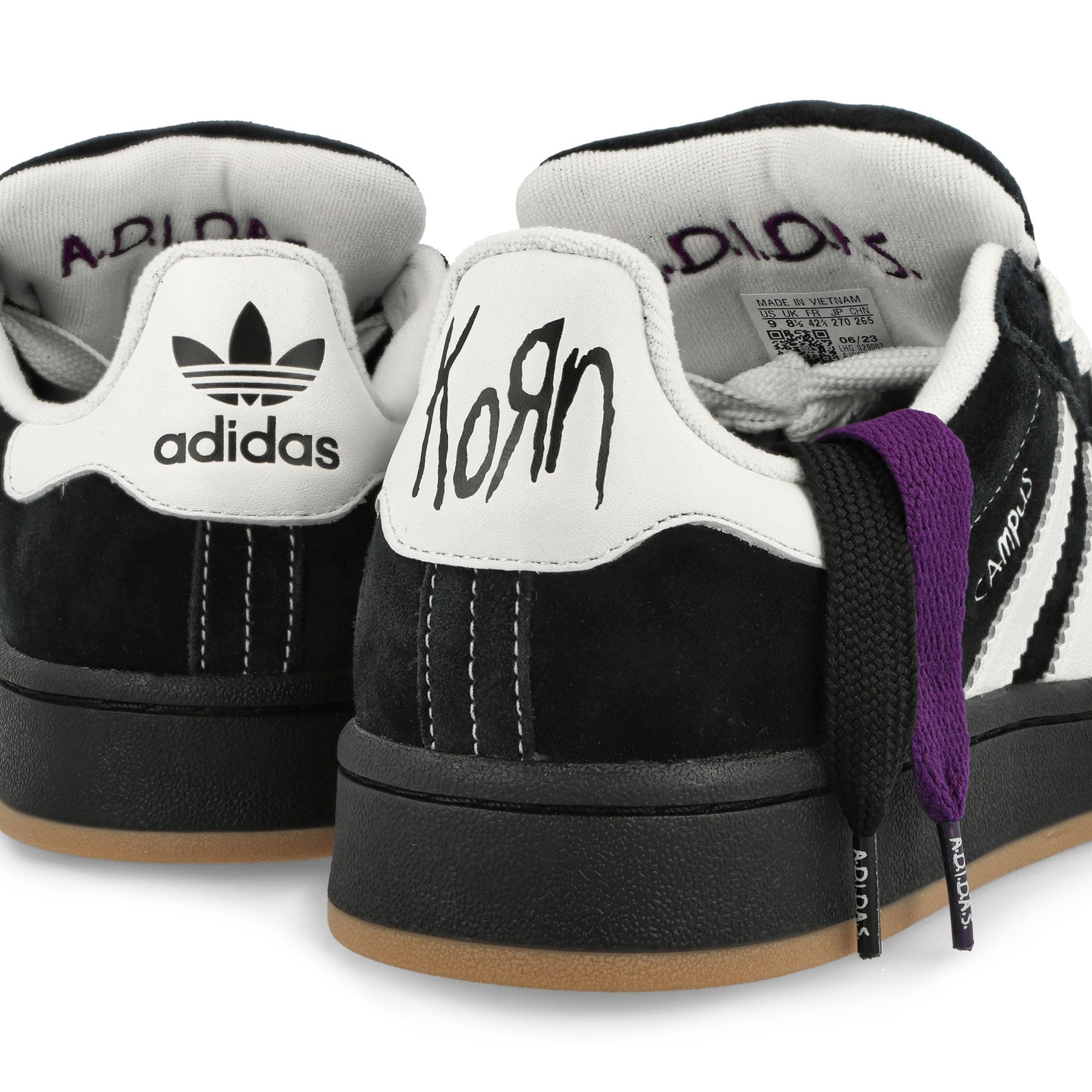adidas Korn x adidas Campus 00s Core Black / Footwear White Sneakers Detail View 1 | Overkill