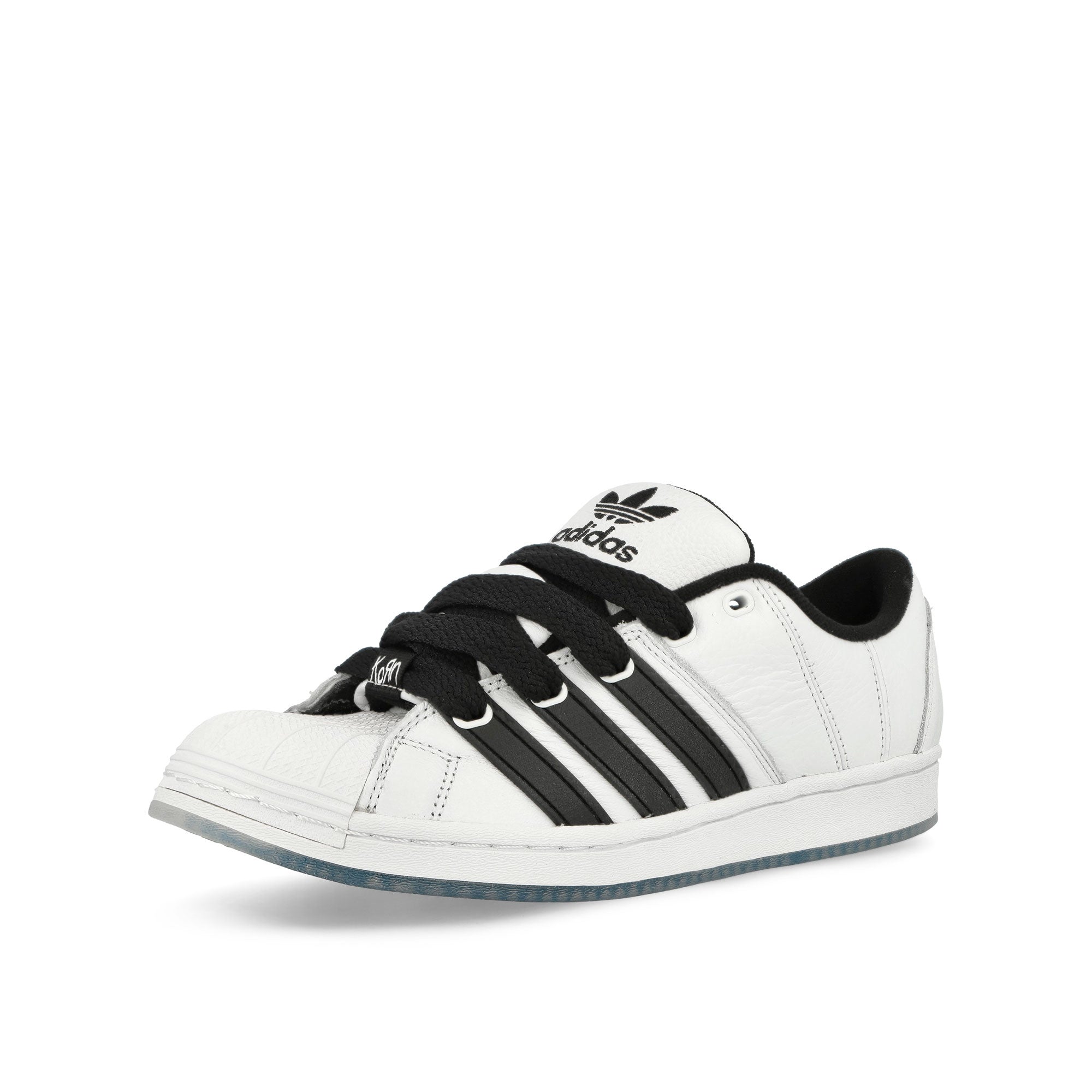 adidas Korn x adidas Supermodified Footwear White / Core Black Sneakers Close Up | Overkill