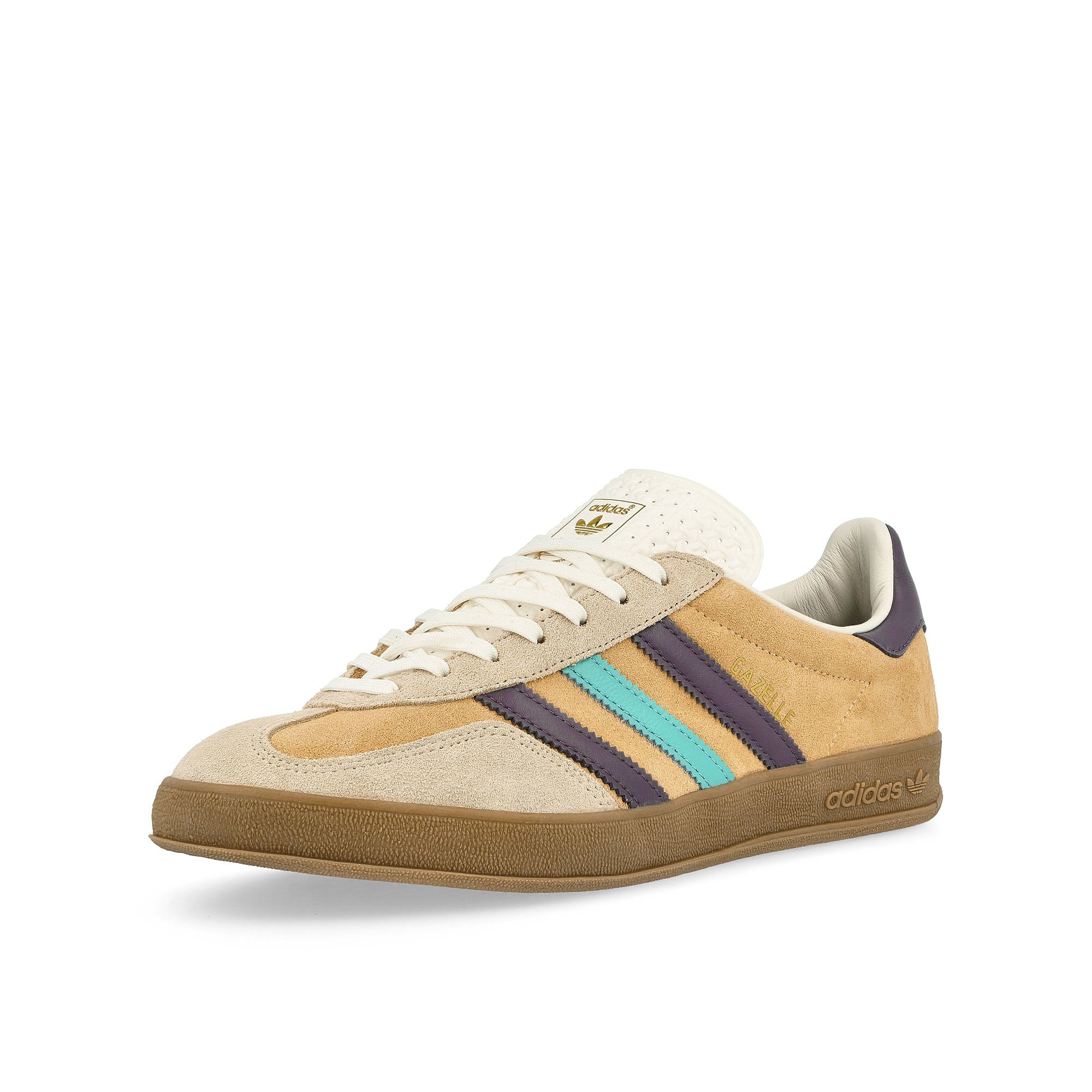 adidas Gazelle Indoor Glow Orange F19 / Shadow Violet / Off White Low Top Sneakers Close Up | Overkill