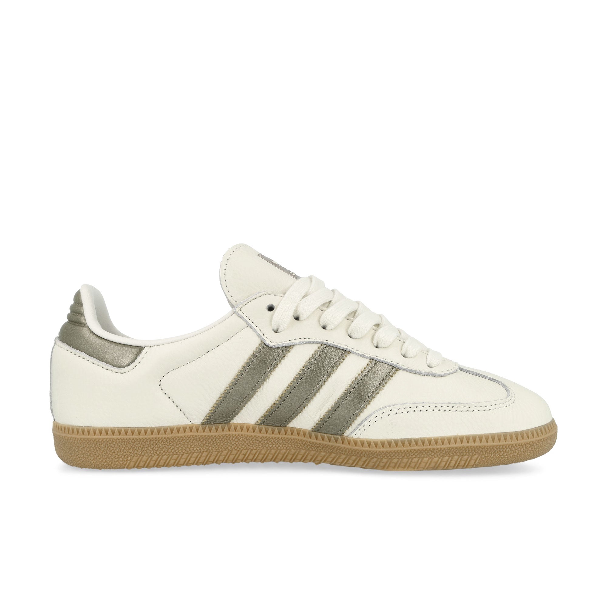 adidas Samba OG W Off White / Cyber Metallic / Wonder Gold Metallic Low Top Sneakers Silhouette | Overkill
