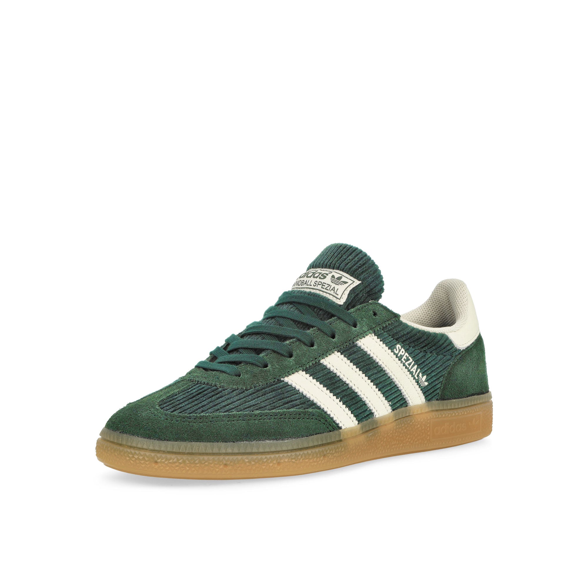 adidas Handball Spezial W Miner Green / Off White / Gum 1 Low Top Sneakers Close Up | Overkill