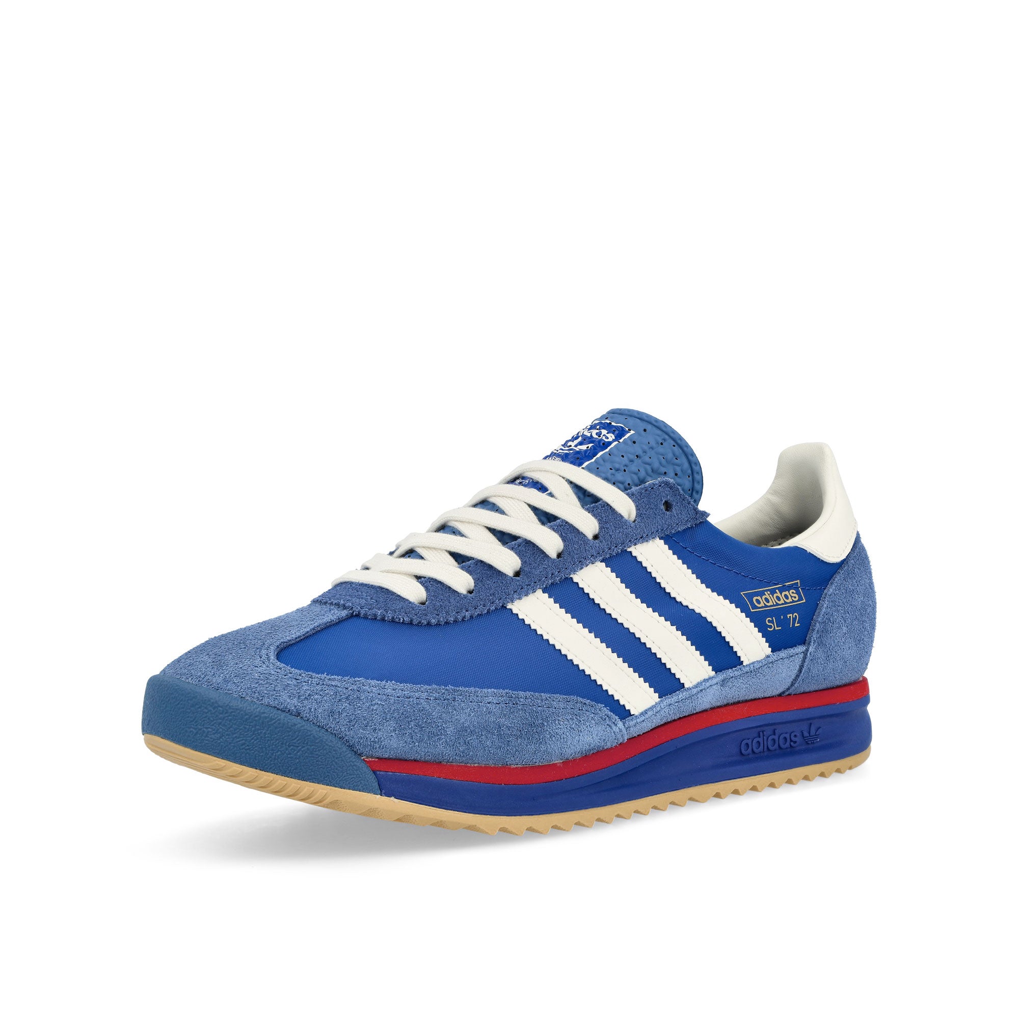adidas SL 72 RS Blue / Core White / Better Scarlet Low Top Sneakers Close Up | Overkill