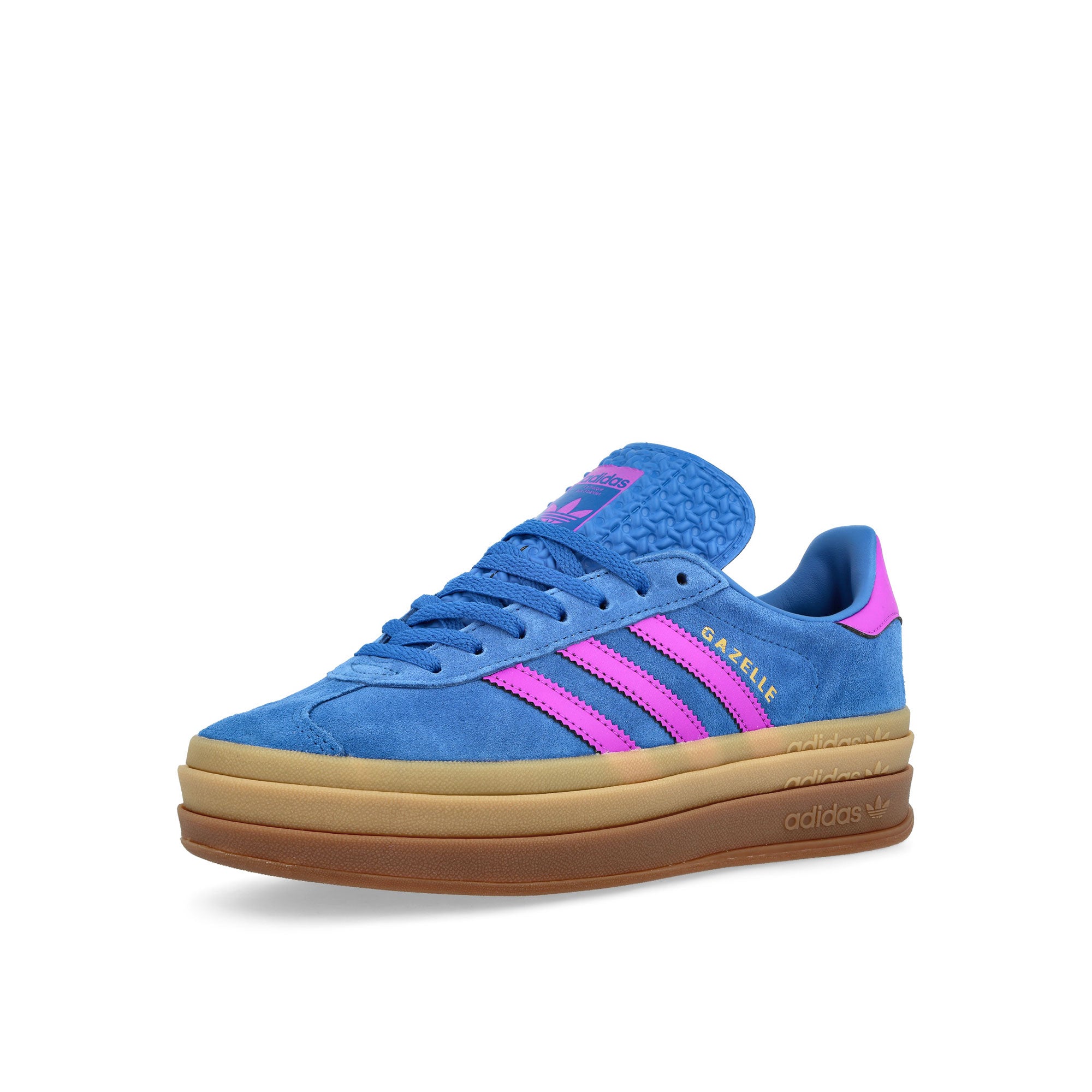 adidas Gazelle Bold W Blue / Pink / Blue Low Top Sneakers Close Up | Overkill