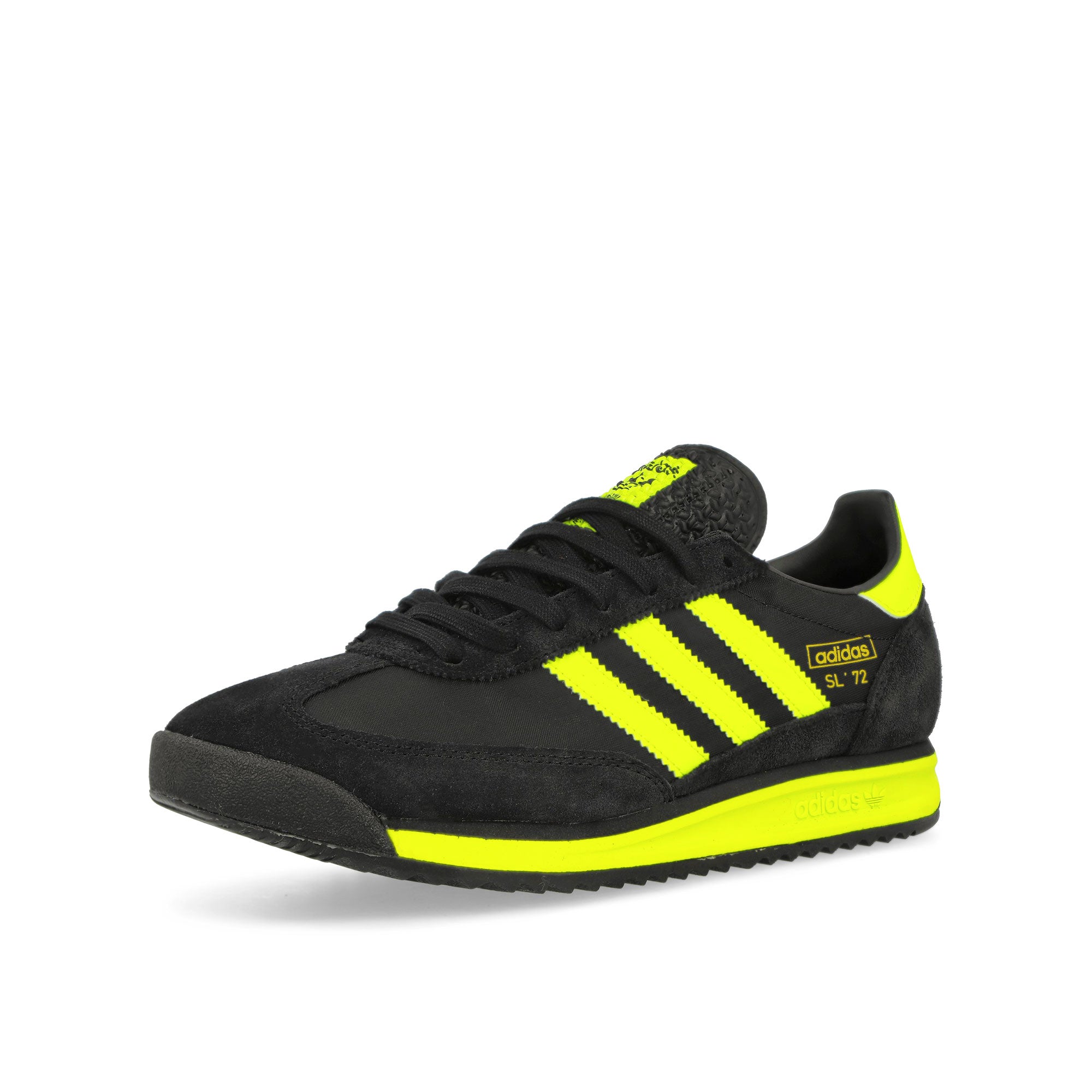 adidas SL 72 RS Core Black / Solar Yellow / Footwear White Low Top Sneakers Close Up | Overkill