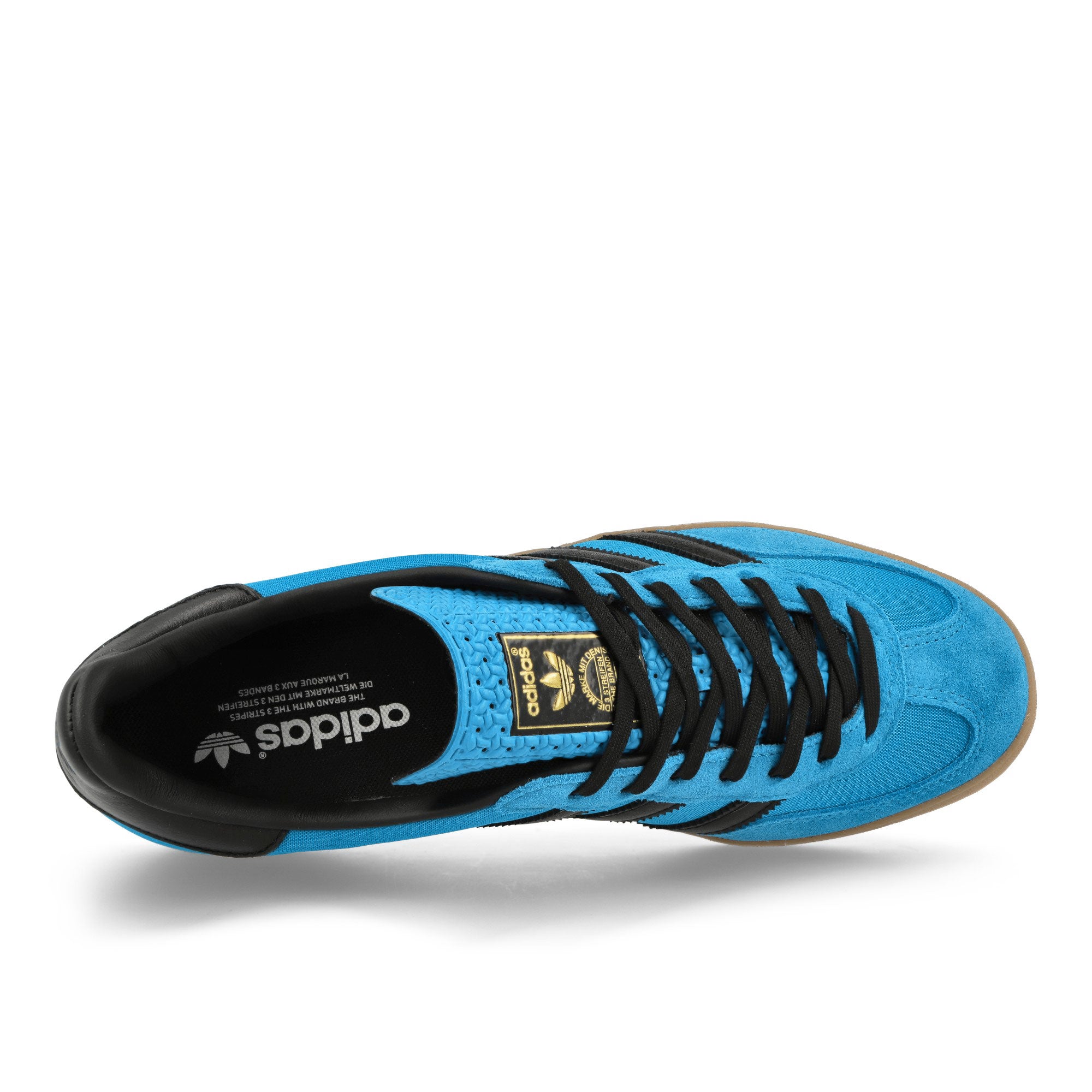 adidas Gazelle Indoor Bright Blue / Core Black / Gum2 Low Top Sneakers Detailfoto | Overkill