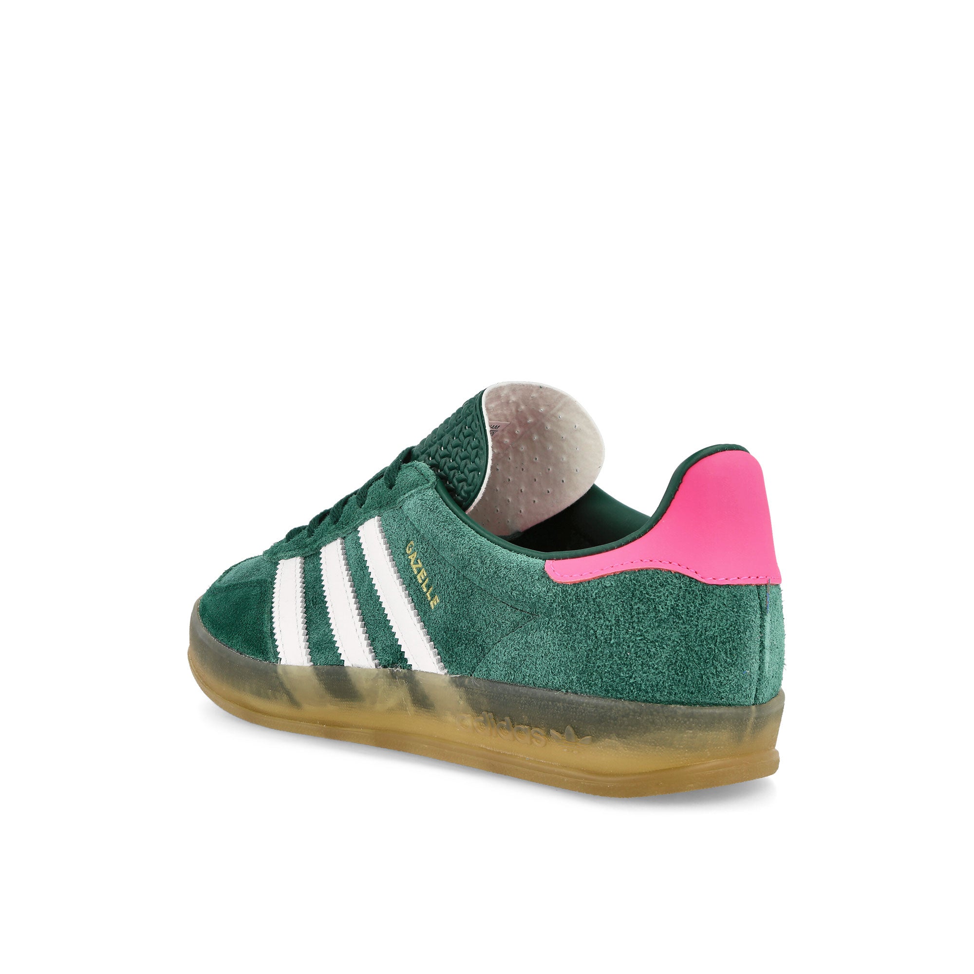 adidas Gazelle Indoor W Collegiate Green / Cloud White / Lucid Pink Low Top Sneakers Material | Overkill