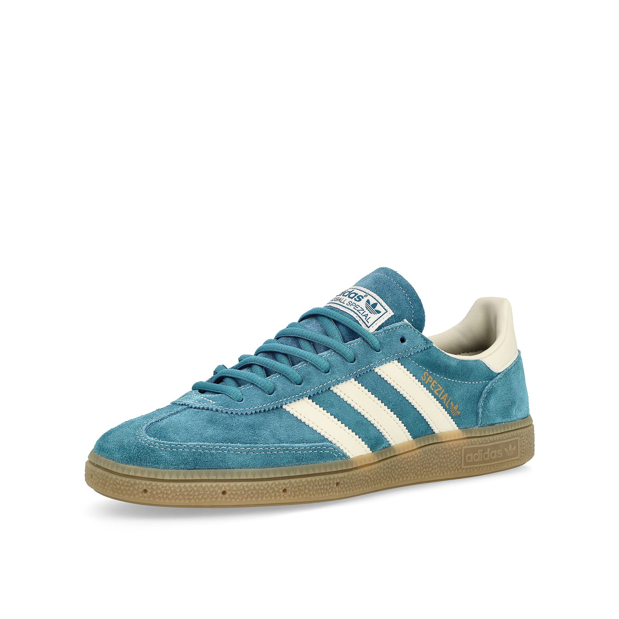 adidas Handball Spezial Core Blue / Cream White / Crystal White Low Top Sneakers Close Up | Overkill