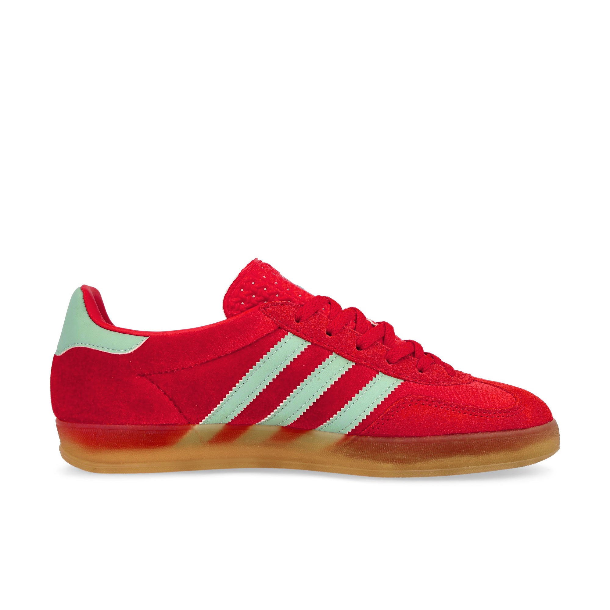 adidas Gazelle Indoor W Better Scarlet / Hazy Green / GUM 3 Low Top Sneakers Silhouette | Overkill