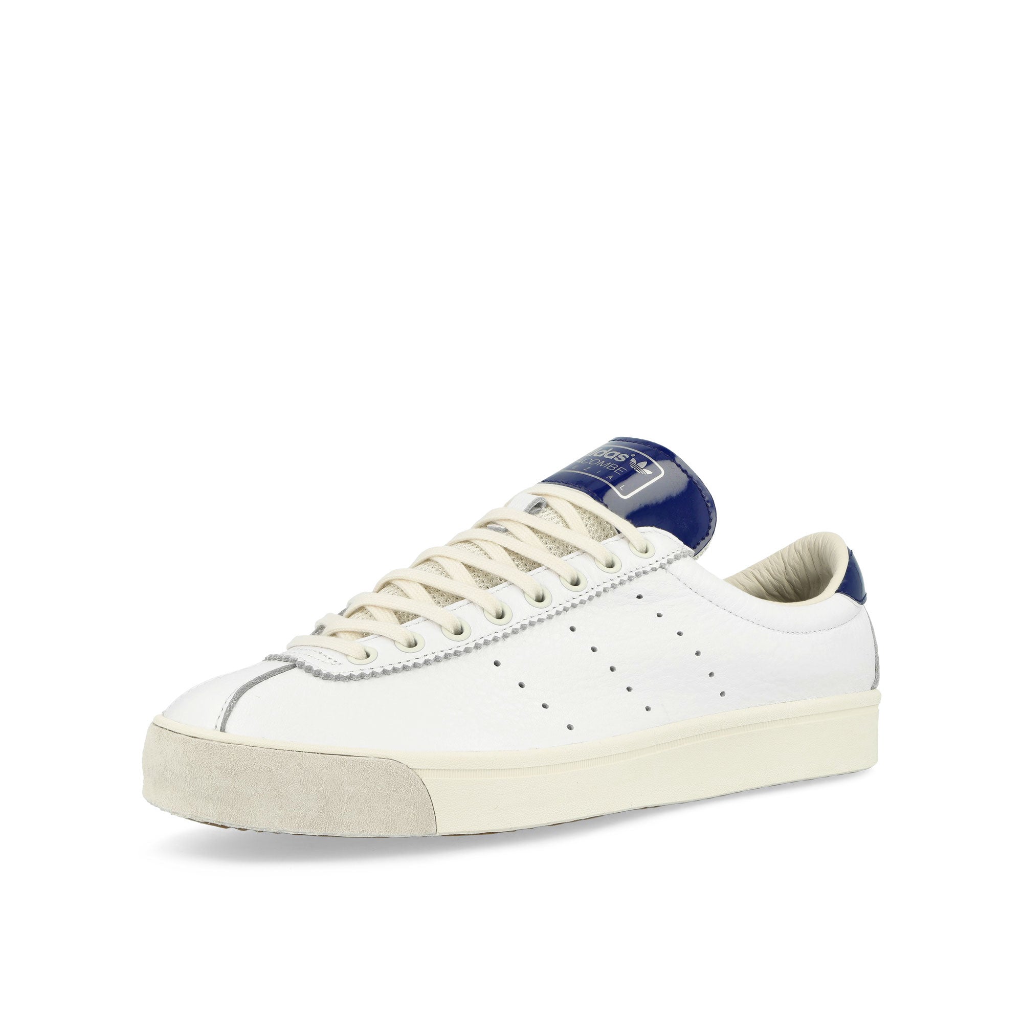 adidas Lacombe SPZL Chalk White / Chalk White / Collegiate Navy Low Top Sneakers Close Up | Overkill