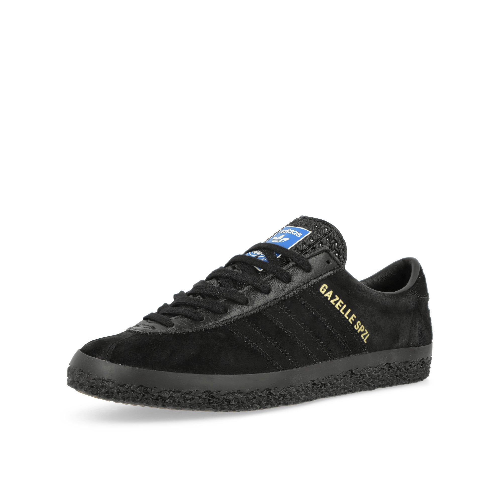 adidas Gazelle SPZL Core Black / Core Black / Core Black Low Top Sneakers Close Up | Overkill